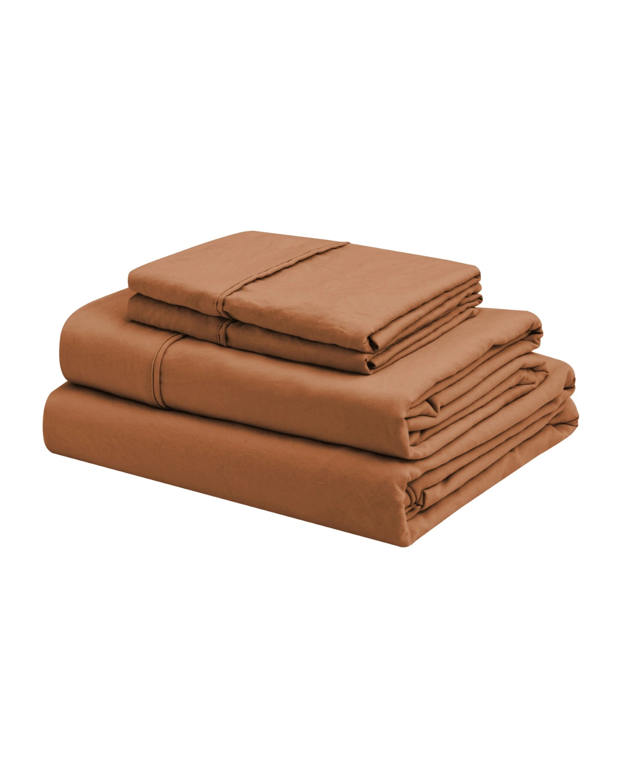 6 Dreamaker Superfine Washed Microfibre Sheet Set - Double Bed - Rust, 6 of 6
