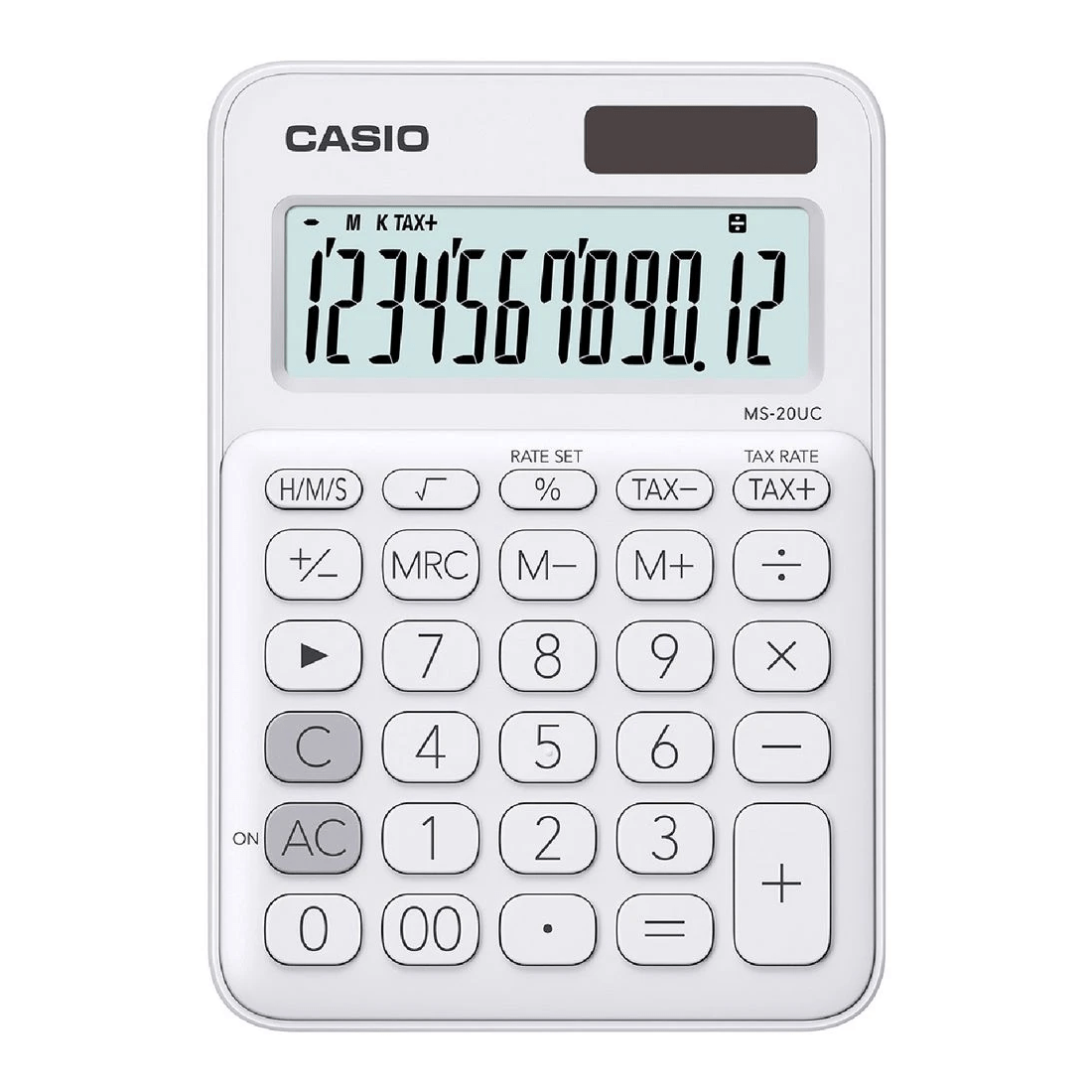 1 Casio 12 Digit Desktop Calculator White MS20UC, 1 of 4