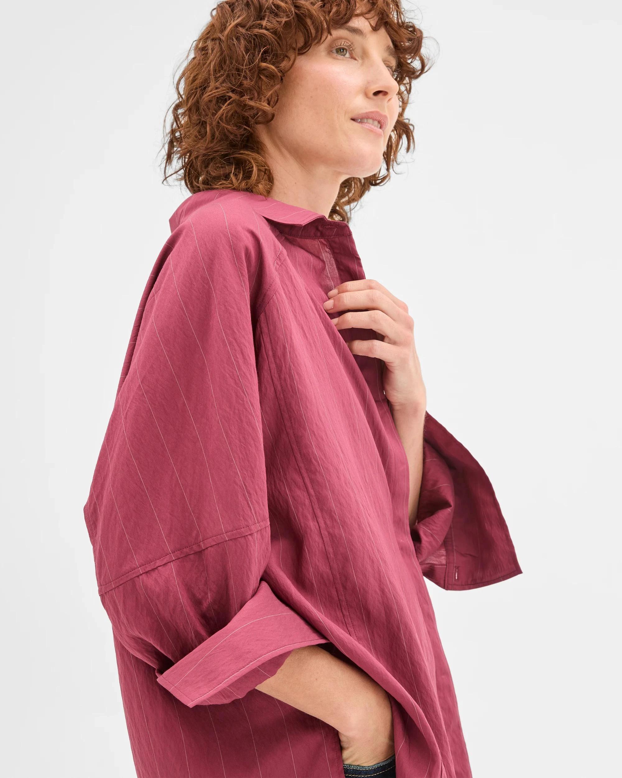 4 Target Woman Relaxed 2-Way Shirt MULBERRY STRIPE, 4 of 6