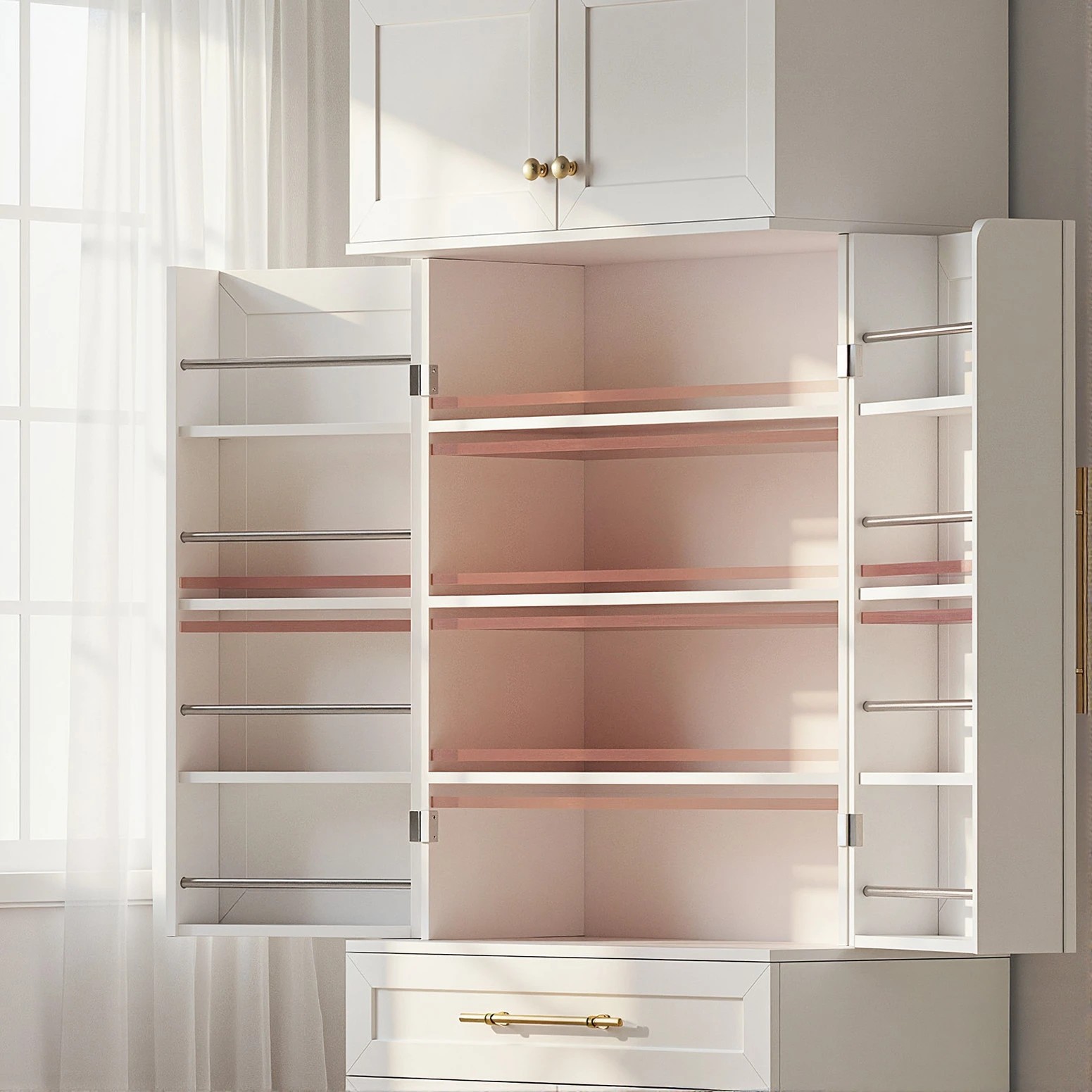 5 Artiss 2X Buffet Sideboard Cabinet Pantry Kitchen Storage Cupboard Drawers - White, 5 of 9