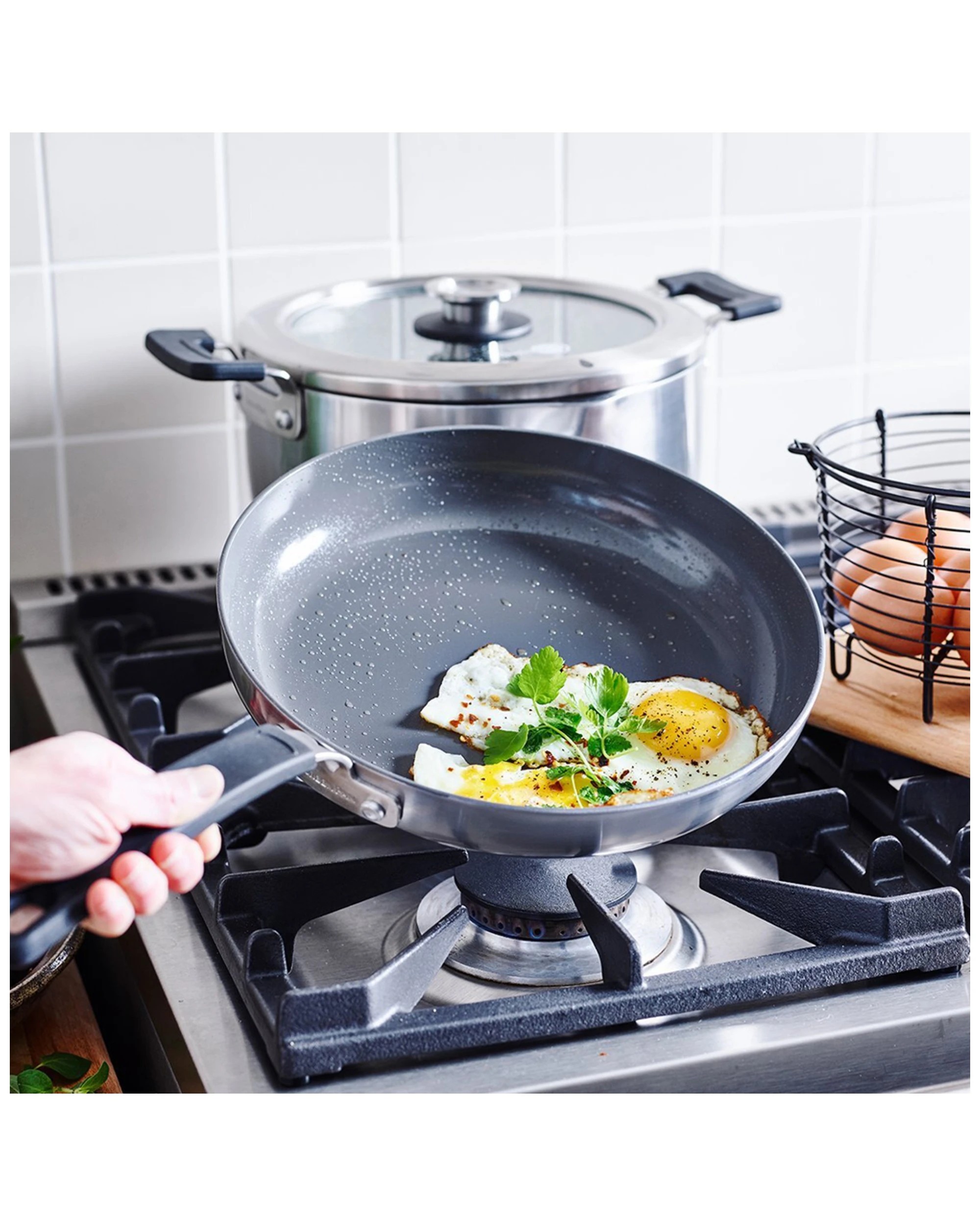 4 11pc Greenpan Levels Stackable Tri-ply Stainless Steel Home Kitchen Cooking Set
 - Silver, 4 of 8