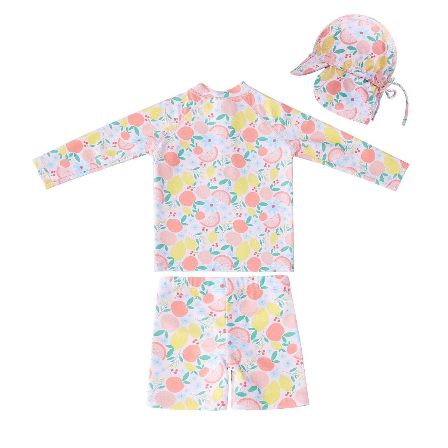 2 Big Softies 3 PC Long Sleeve Rashie, Shorts & Hat, Fruit PINK TROPICAL, 2 of 7