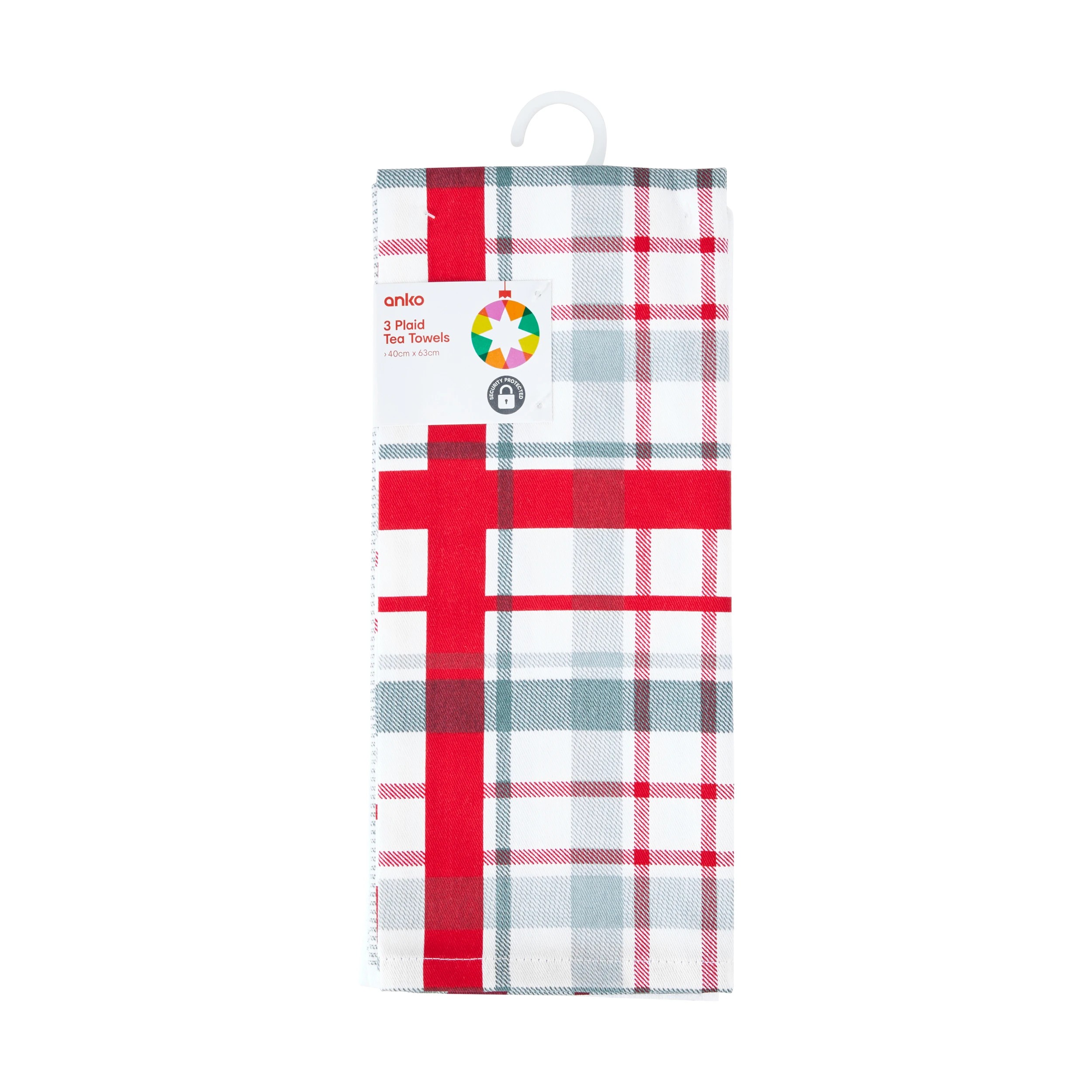 6 3 Pack Plaid Tea Towels, 6 of 6