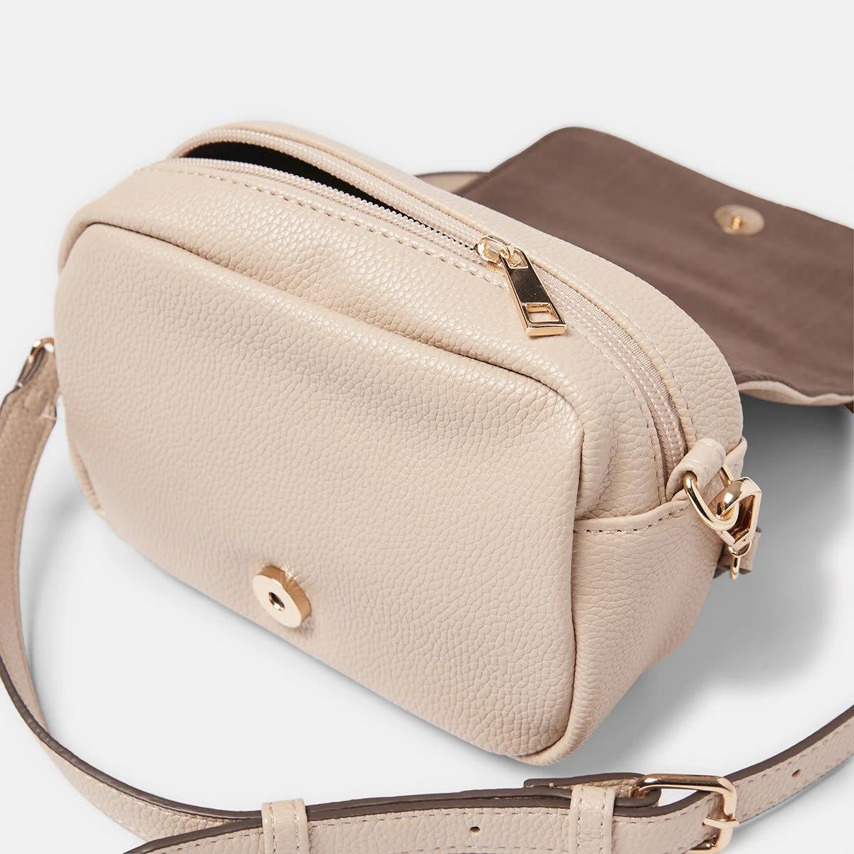 4 Front Flap Crossbody Bag Sand, 4 of 5