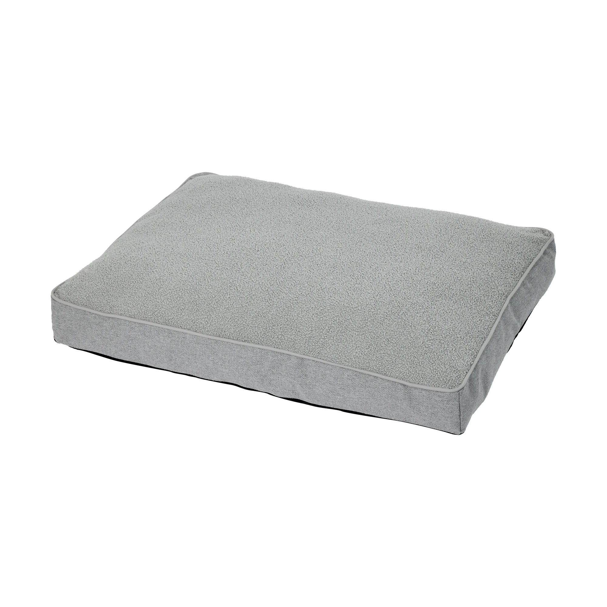 1 Pet Bed Rectangle Boucle - Large, Grey, 1 of 7