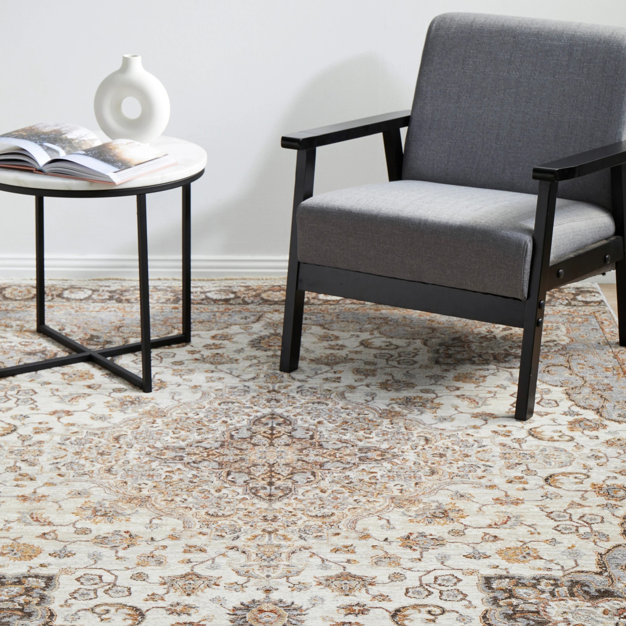 1 Common Ground Rugs Evalina 77 330x240cm - Extra Large Floor Rug - Silver, 1 of 7