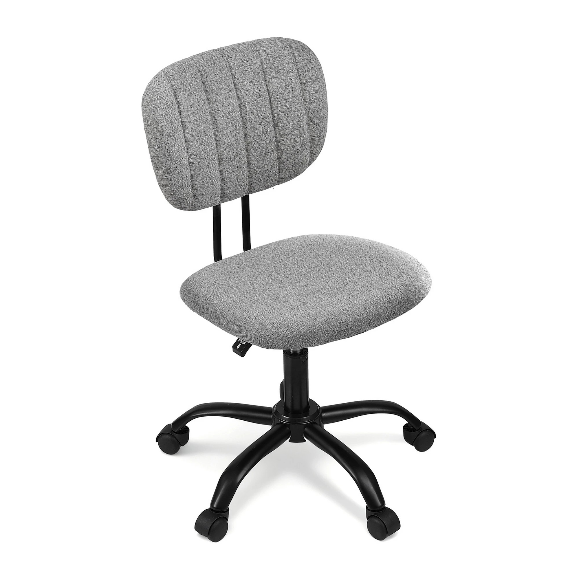 1 Artiss Armless Office Chair with Wheels, Ergonomic 360° Swivel Home Office Desk Chair - Grey, 1 of 7