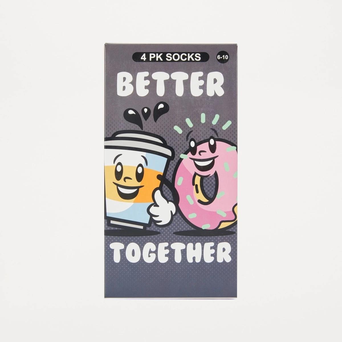 3 4 Pack Novelty Socks BETTER TOGETHER, 3 of 3