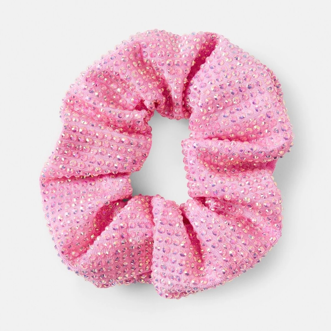 1 Diamante Scrunchie - Pink, 1 of 2