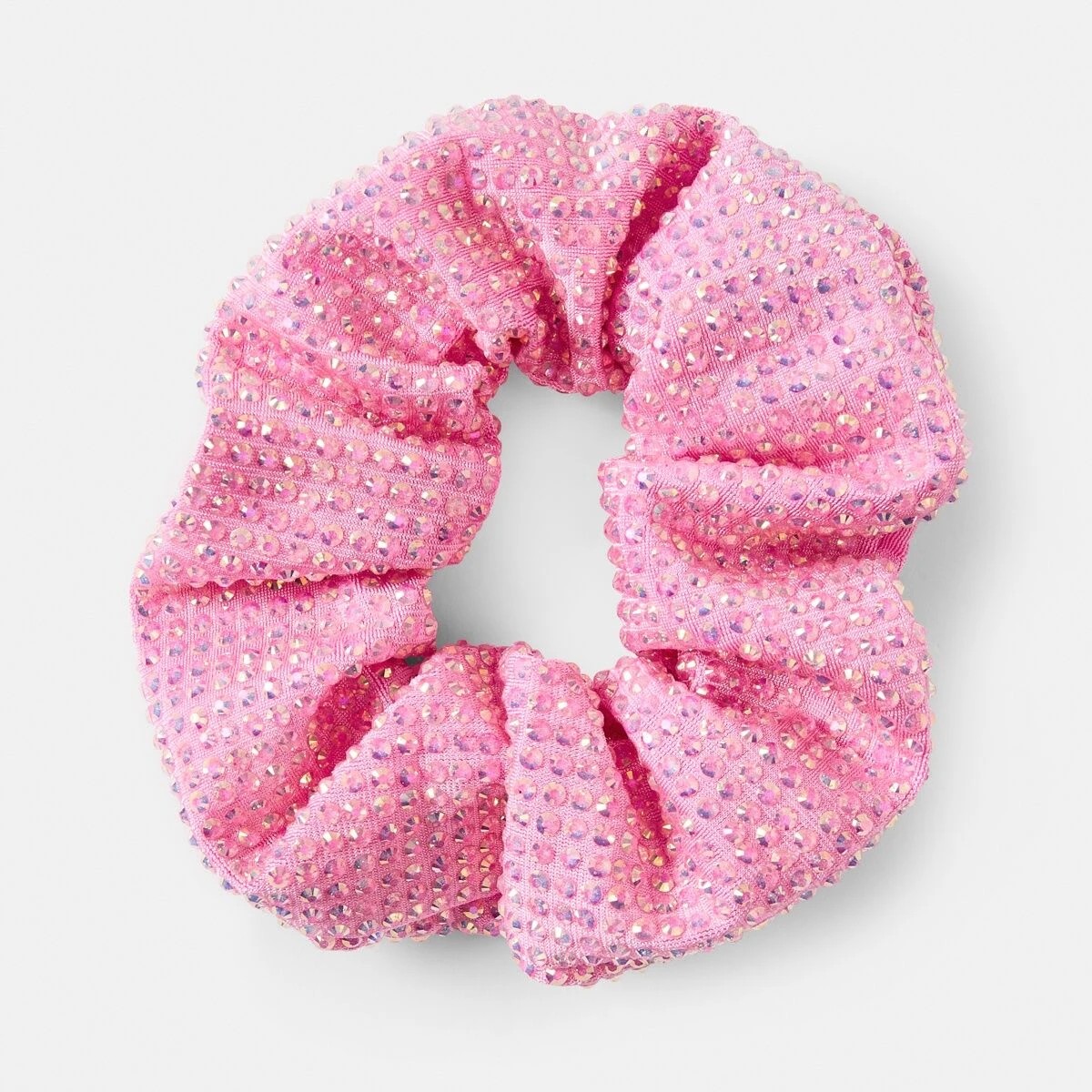 1 Diamante Scrunchie - Pink, 1 of 2