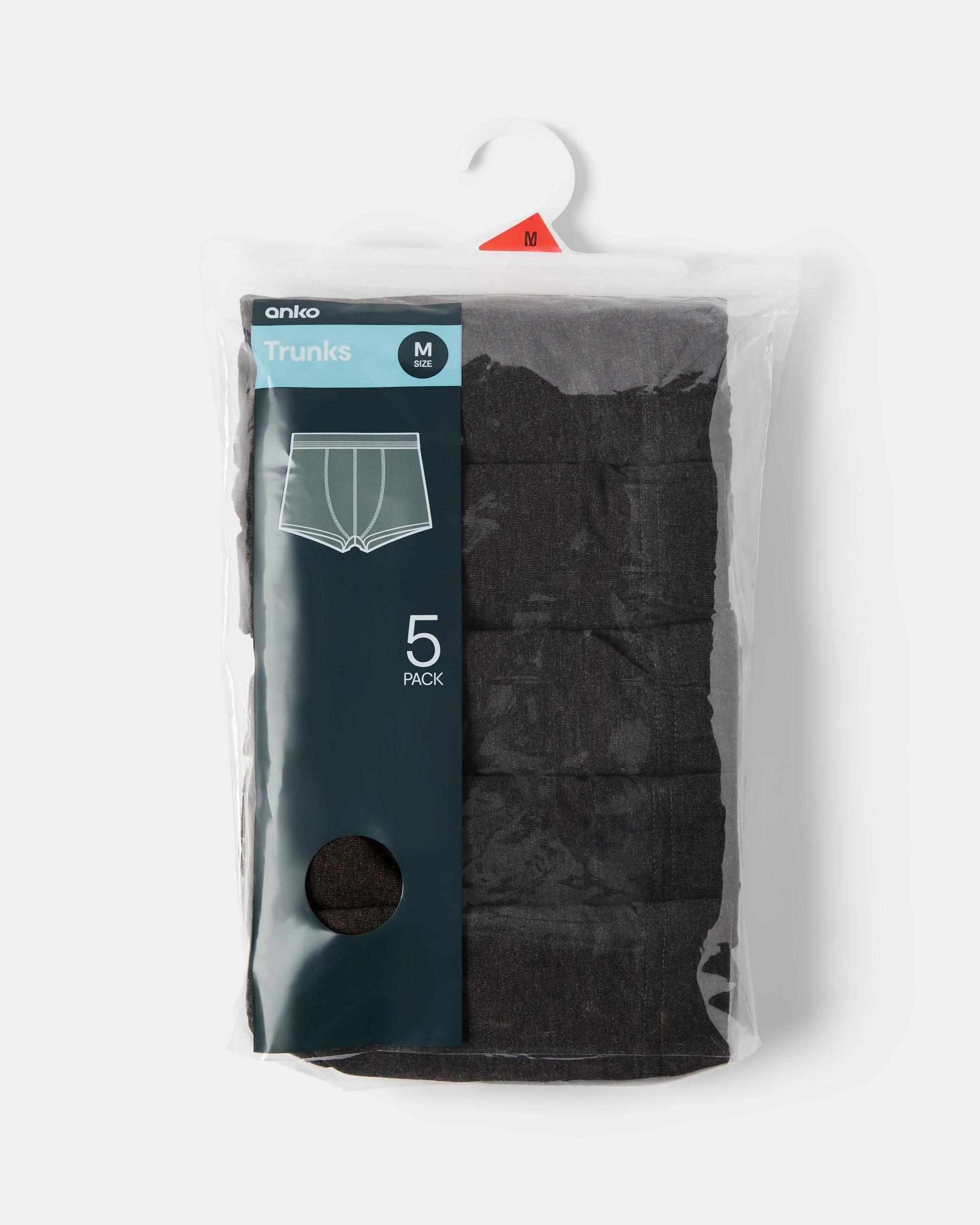 6 5 Pack Tunnel Waistband Trunks Char Marle, 6 of 6