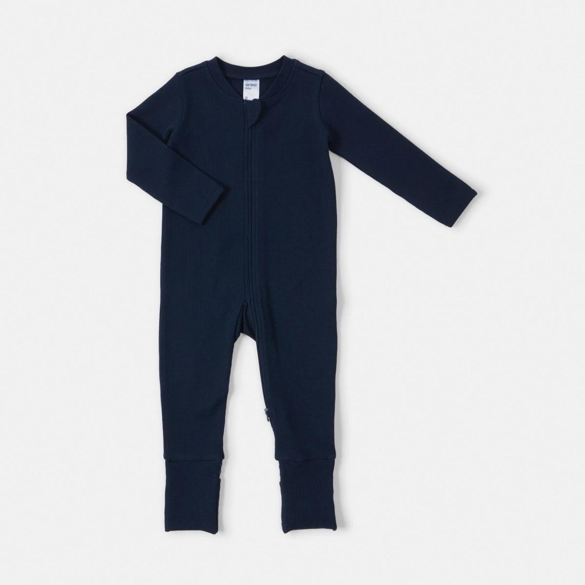 1 Waffle Coverall Dress Navy, 1 of 3