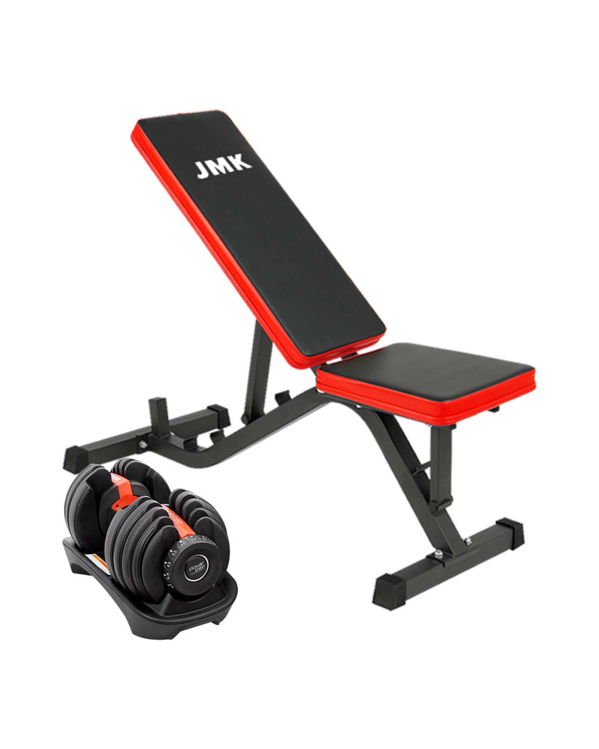 1 Powertrain 24kg Adjustable Dumbbell Home Gym Exercise Bench Weights, 1 of 9