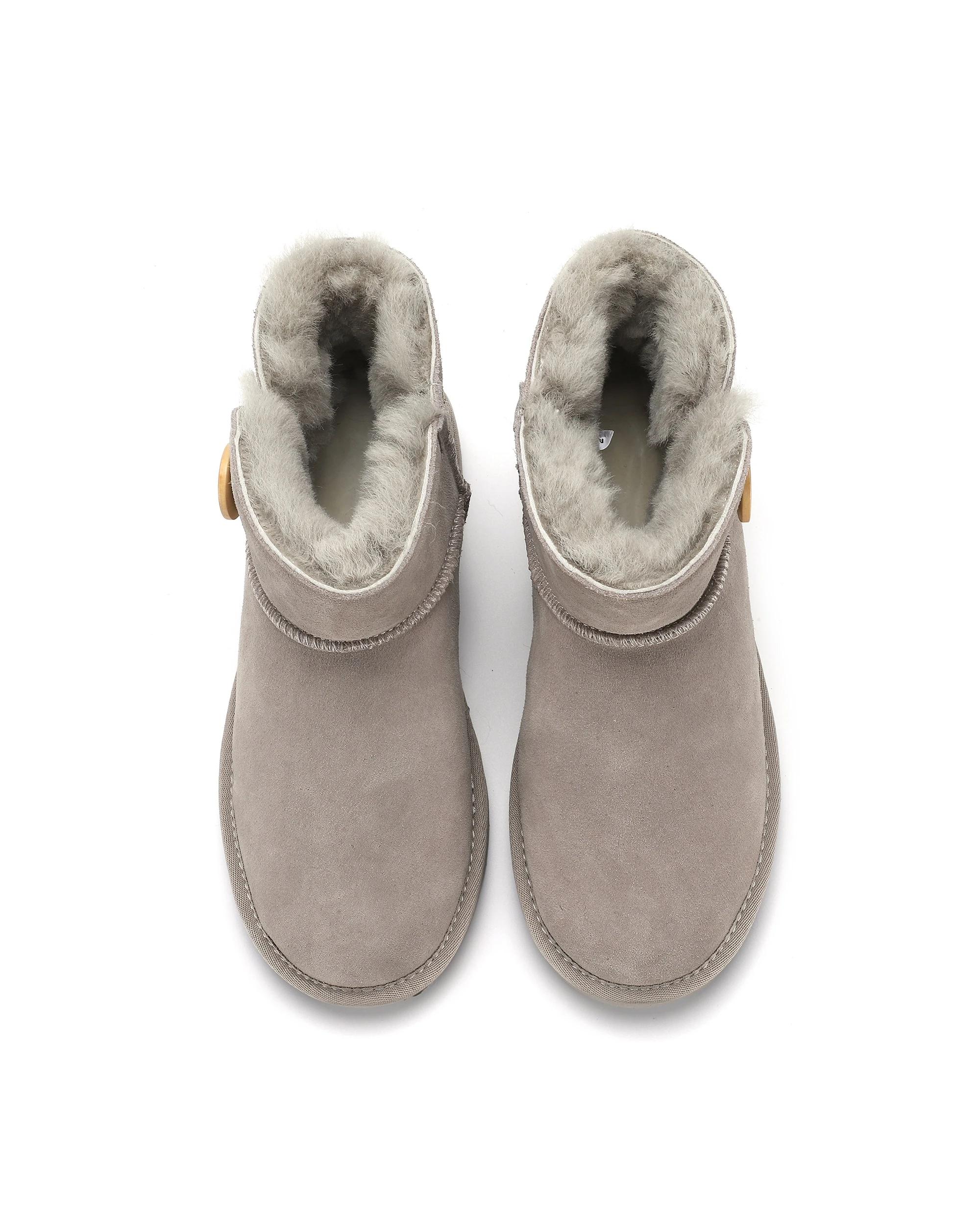7 AUS WOOLI UGG Chic Short Sheepskin Button Boots LIGHTGREY, 7 of 7