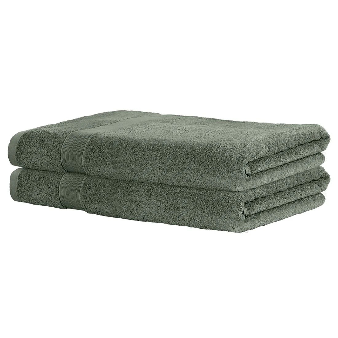 1 2 Pack Bath Sheets Set Cotton Extra Large Towel - Green, 1 of 4