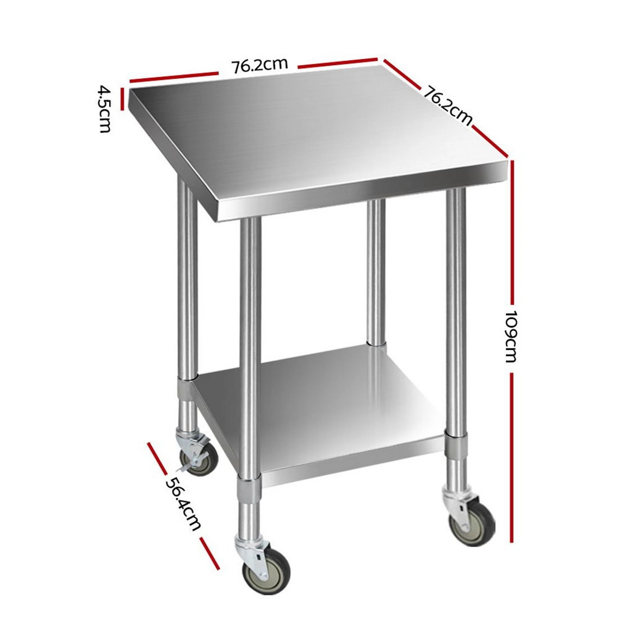 3 Cefito Stainless Steel Kitchen Bench with Wheels - Multi, 3 of 8