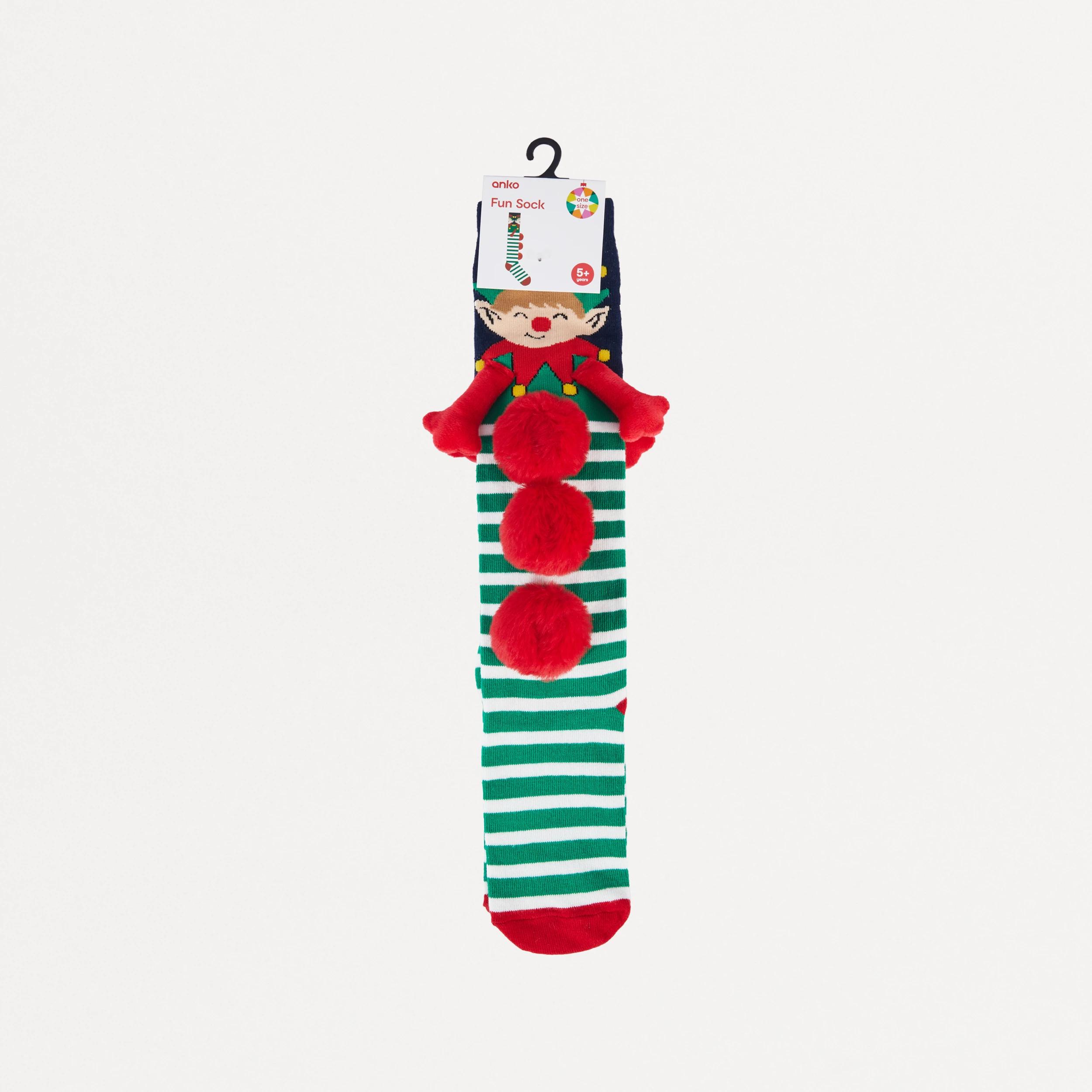 3 Christmas Fun Socks Grn Elf, 3 of 4
