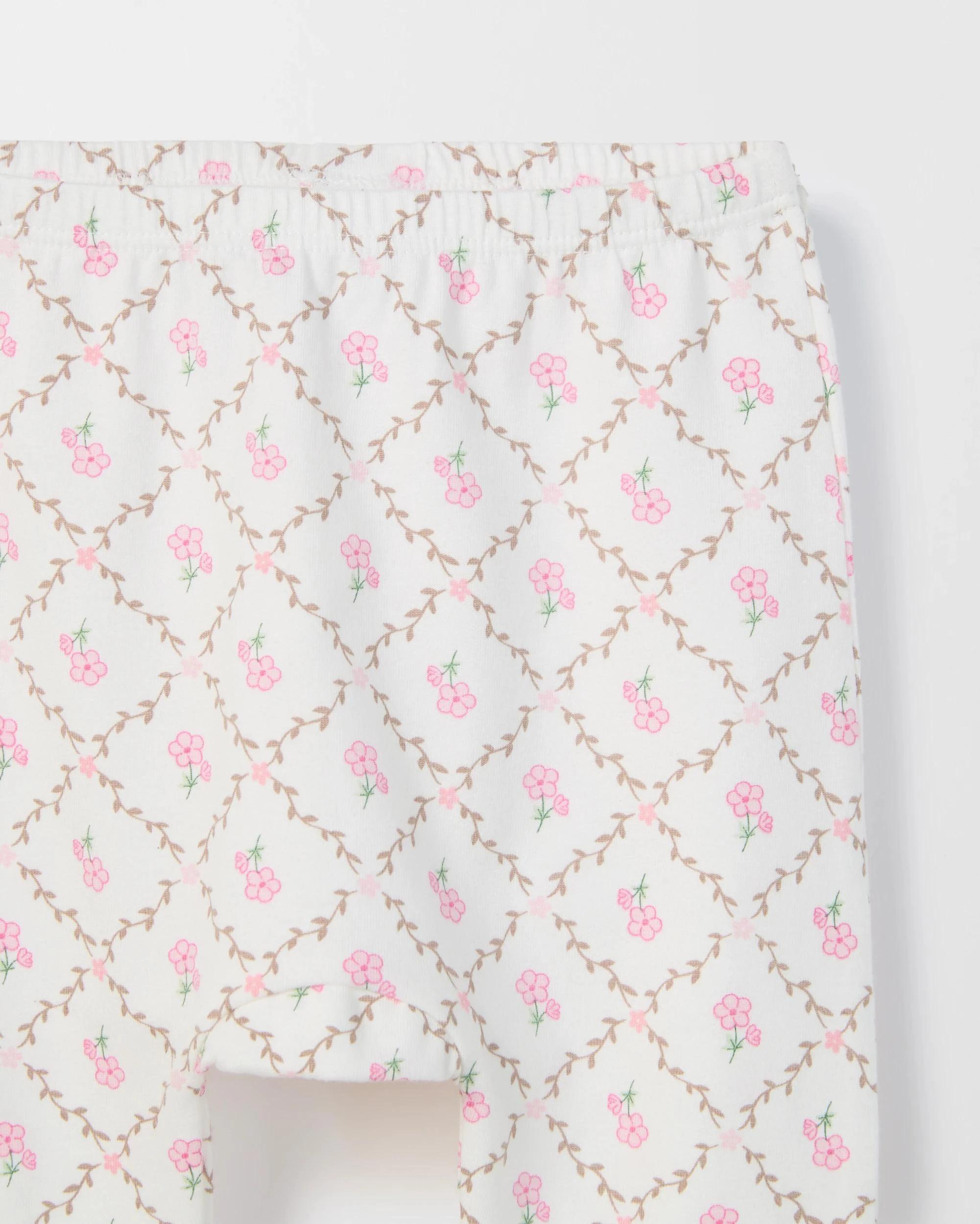 2 Target Baby Organic Cotton Baby Print Leggings DIAMOND FLORAL CREAM, 2 of 2