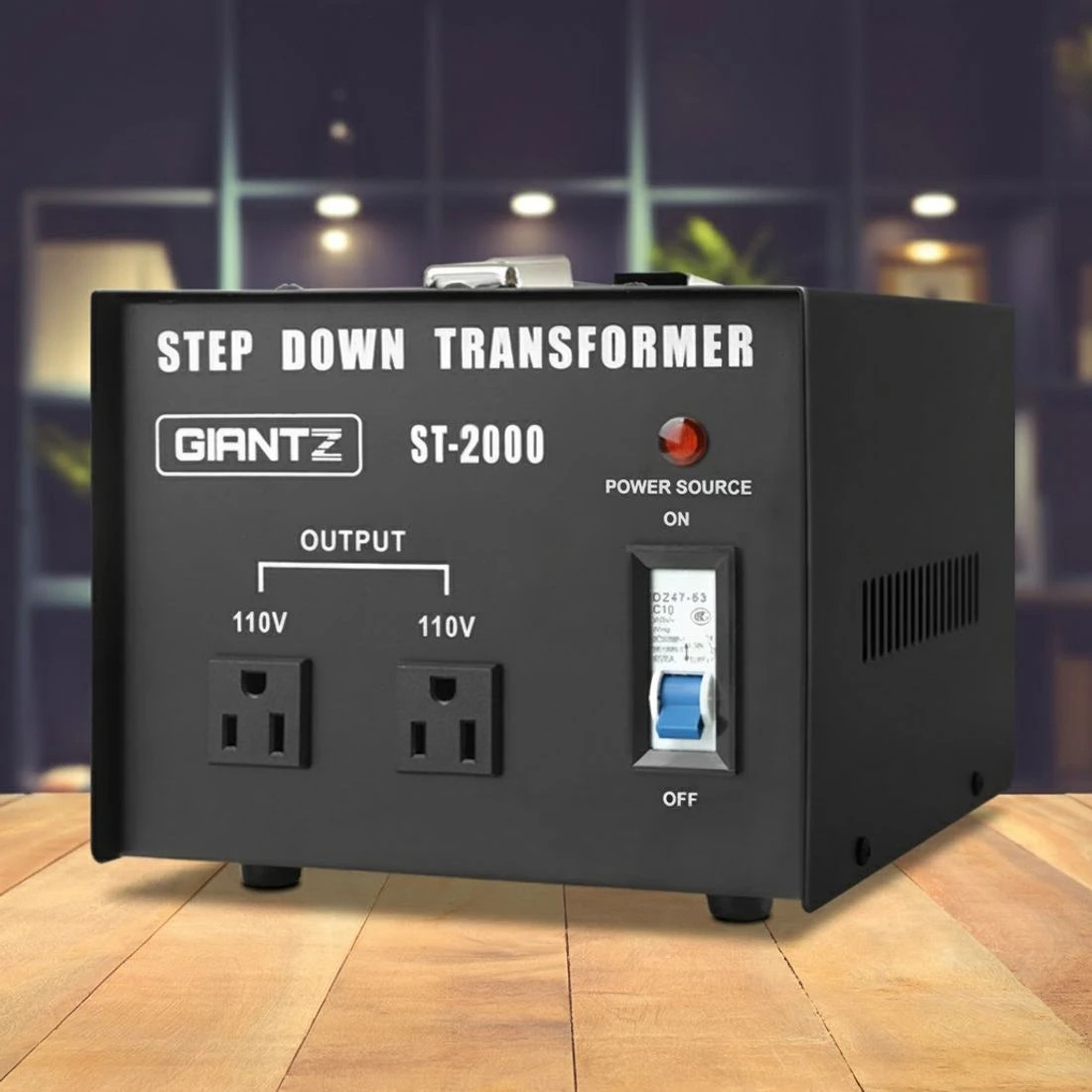 4 Giantz Step Down Transformer 2000W 240V TO 110V Stepdown Voltage Converter - Black, 4 of 4