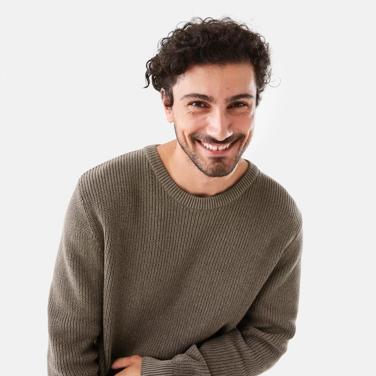 5 Textured Crew Knit Jumper Brn Eagle, 5 of 6