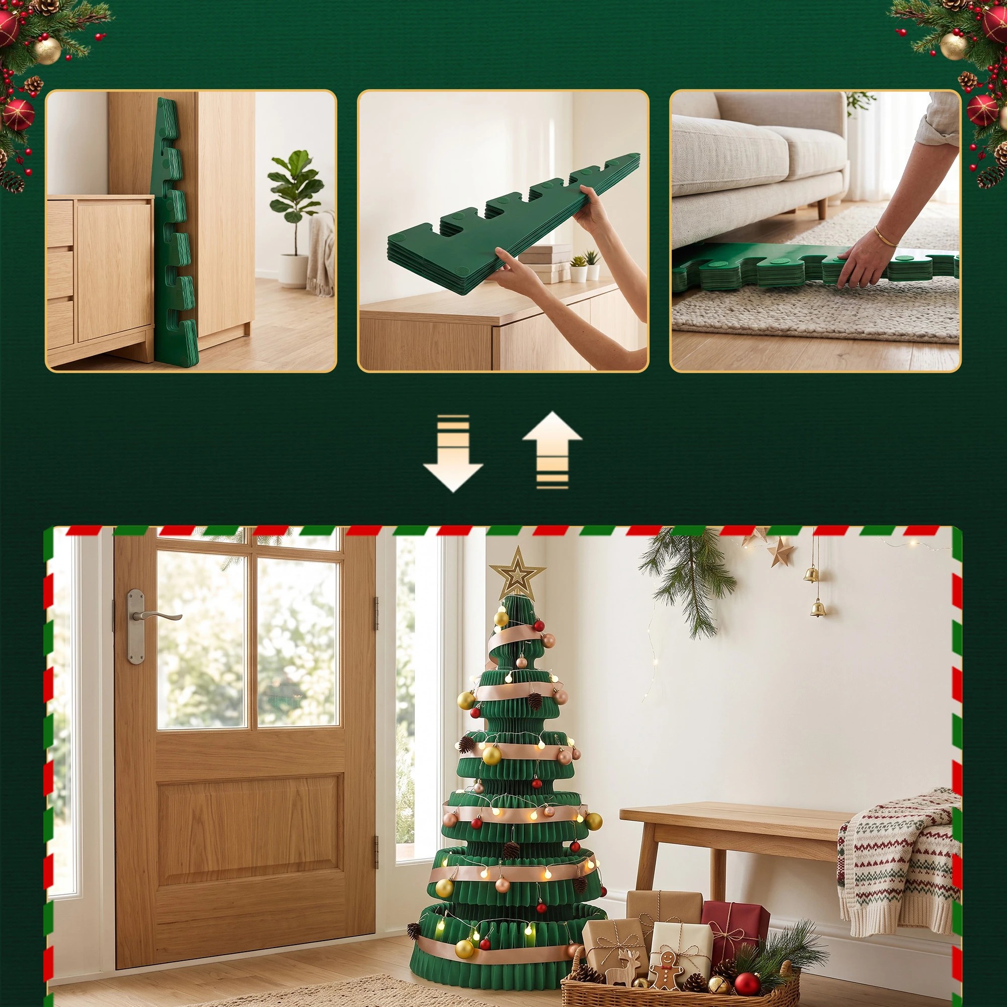 5 Jingle Jollys 111cm Foldable Christmas Tree Xmas Decorations - Green, 5 of 10