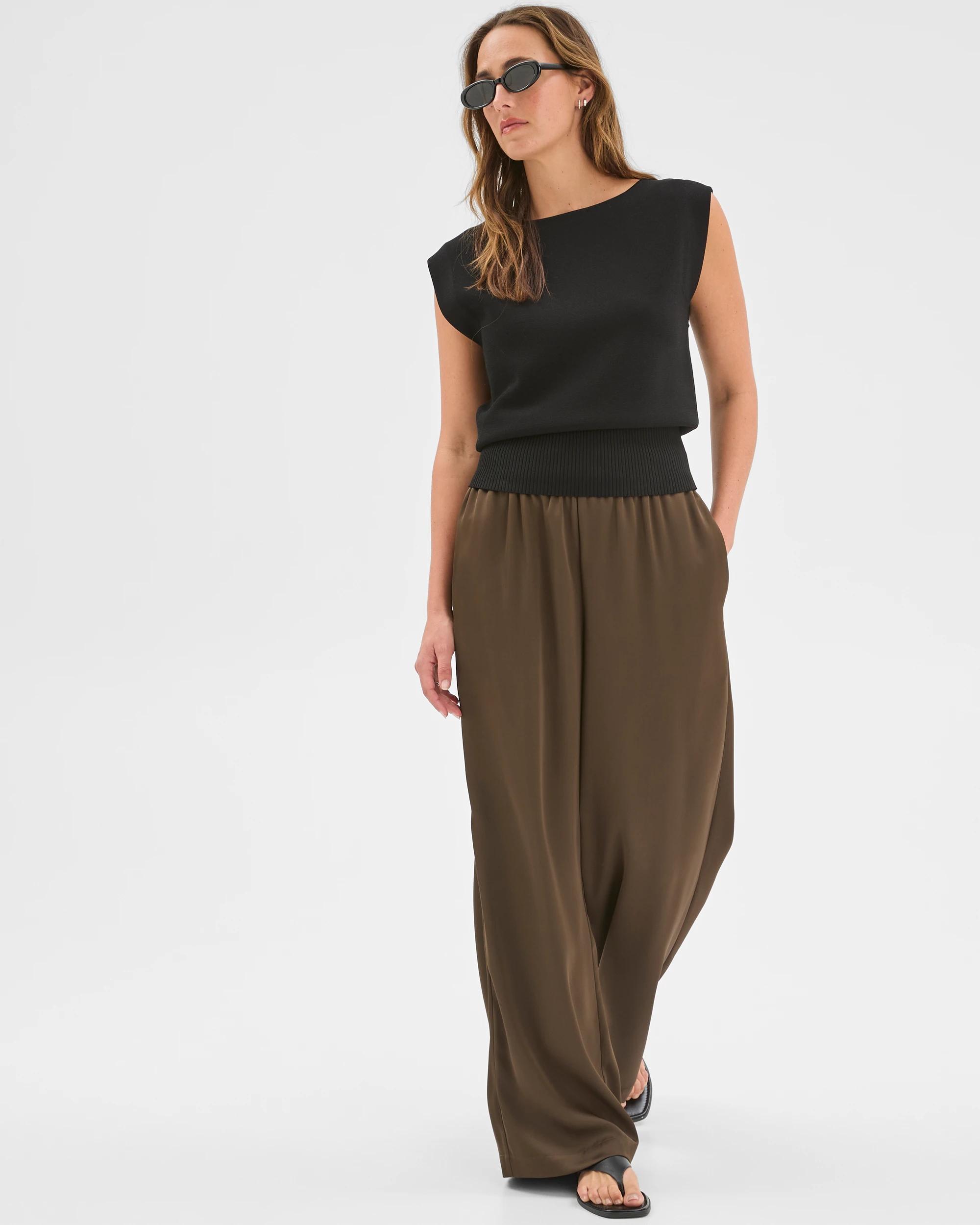 2 Preview Satin Pants DARK OLIVE, 2 of 7