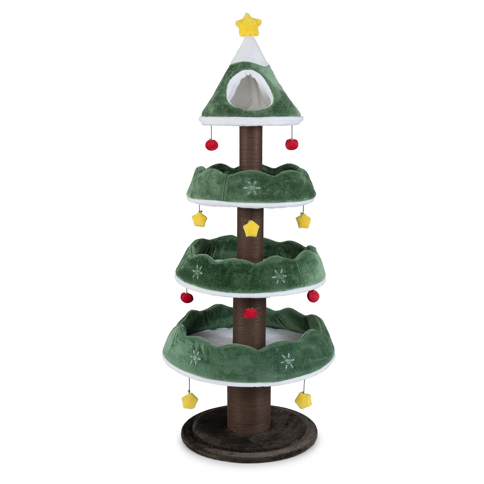 1 Costway 179cm Christmas Cat Tree Plush Cat Tower Multi-Level Pet Indoor Furniture, 1 of 4