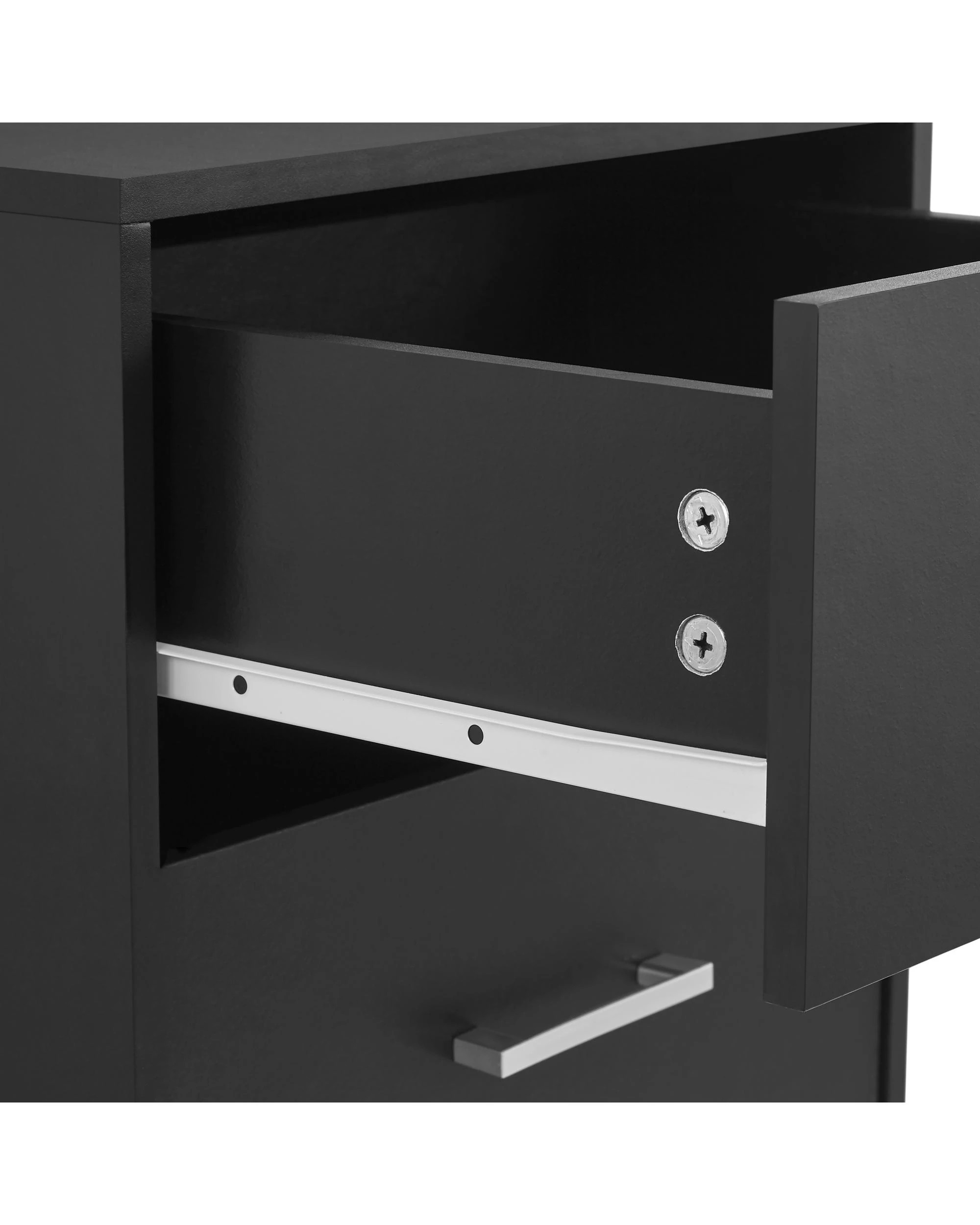 7 Kodu Bedside Unit Side Table 2 Drawers - Black, 7 of 9