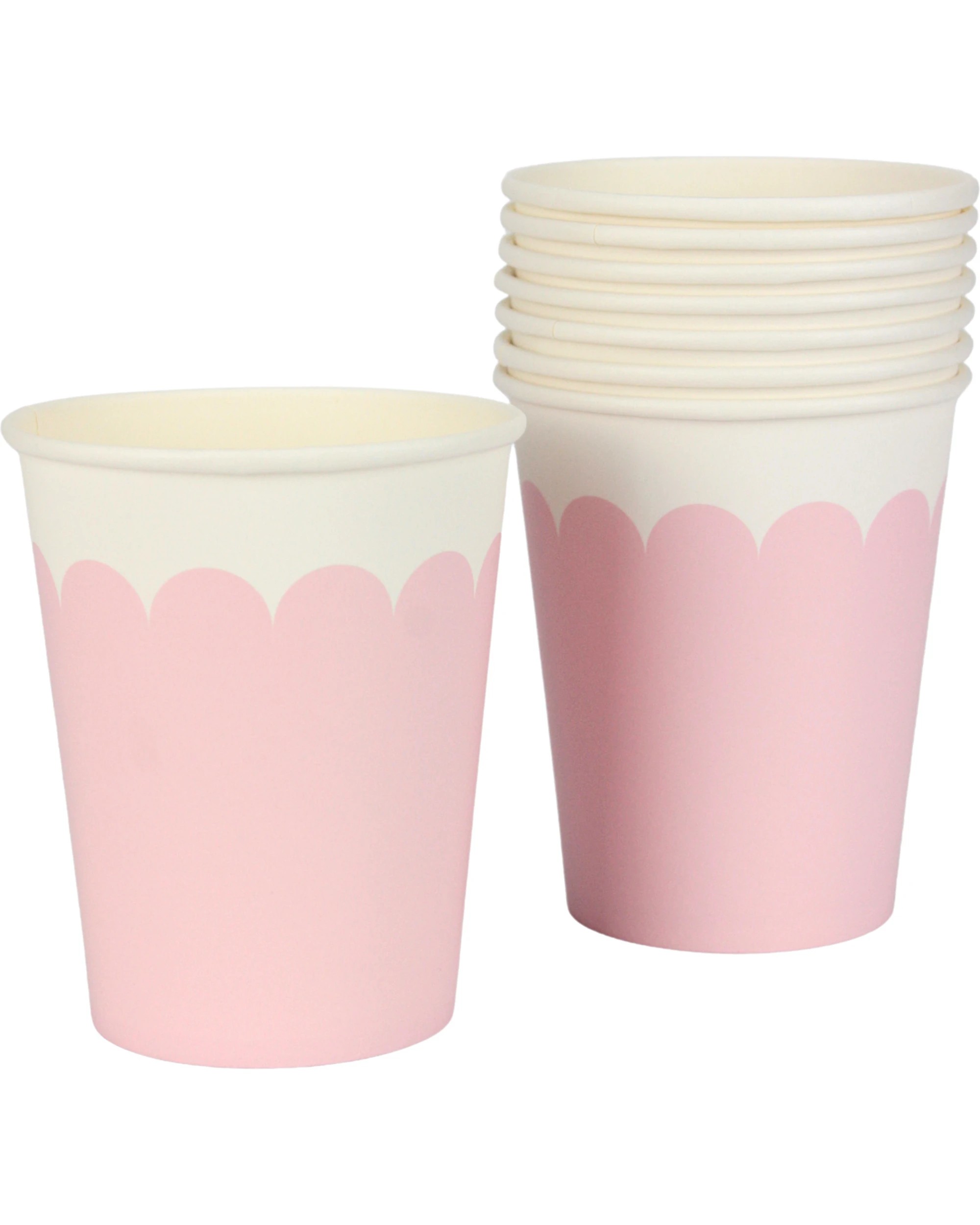 1 Party Maker Pastel Scalloped Paper Cups Pack of 8 - Pink, 1 of 1
