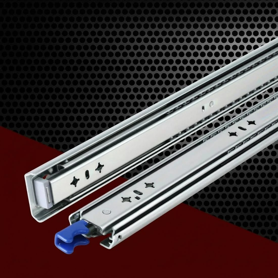 8 Giantz 2x Drawer Slides Heavy Duty Full Extension Locking 750-1500mm Length - Silver, 8 of 8