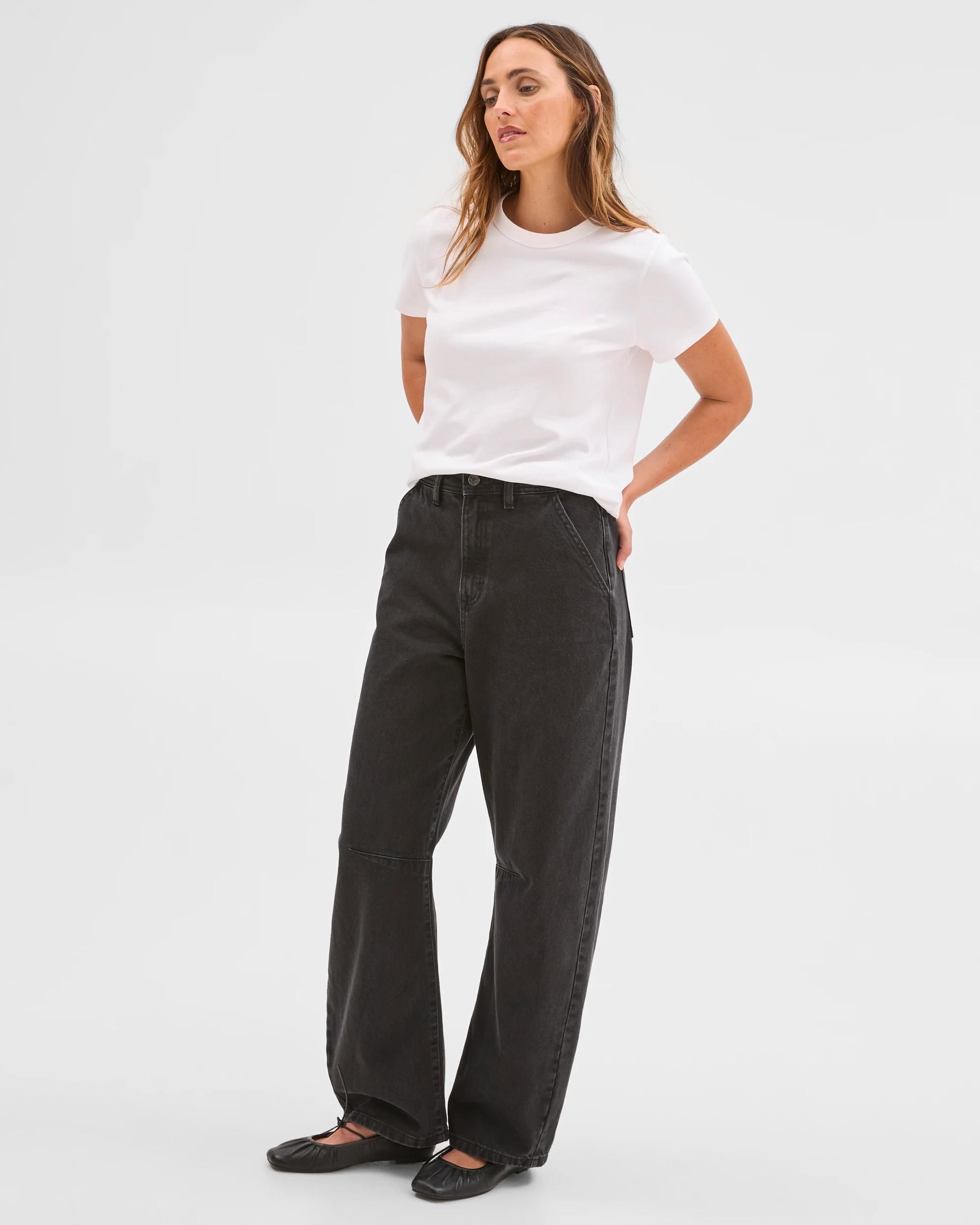 2 Target Denim Cate Relaxed Barrel Denim Jeans CLEAN BLACK, 2 of 7