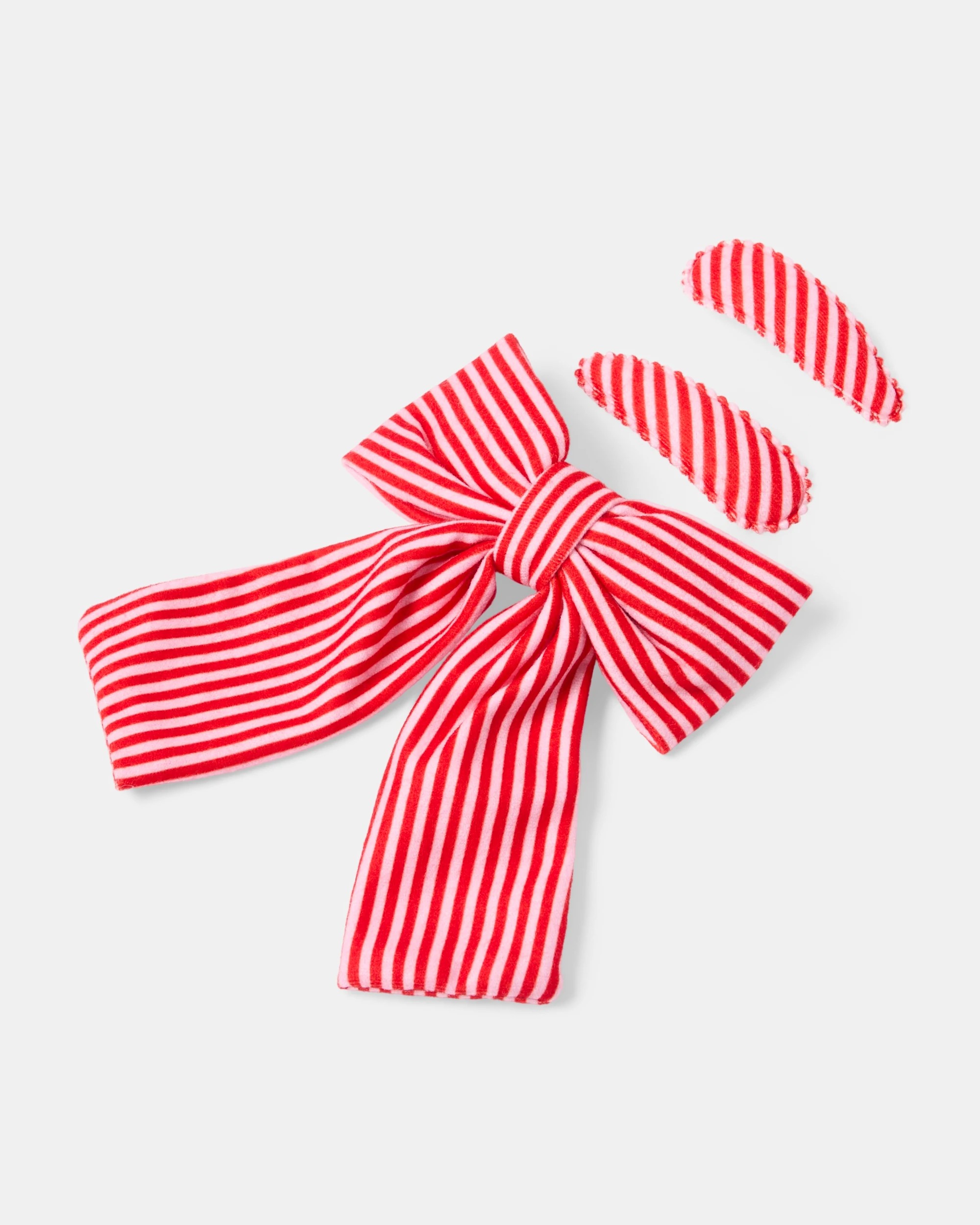 2 3 Pack Christmas Stripe Bow Hair Clips, 2 of 3