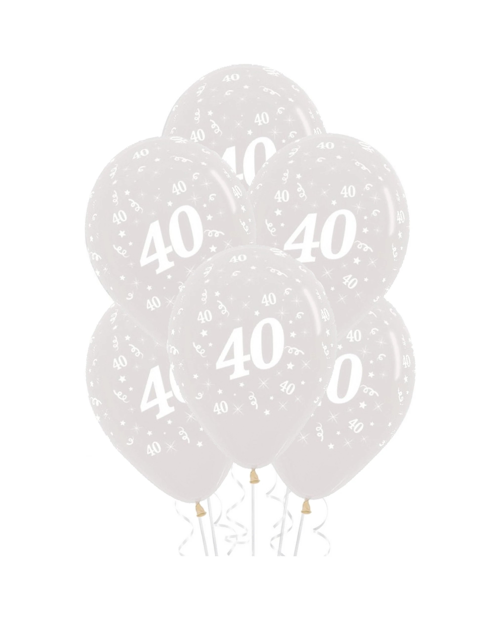 1 Sempertex 40th Jewel Crystal Balloons Pack of 6 - Clear, 1 of 2