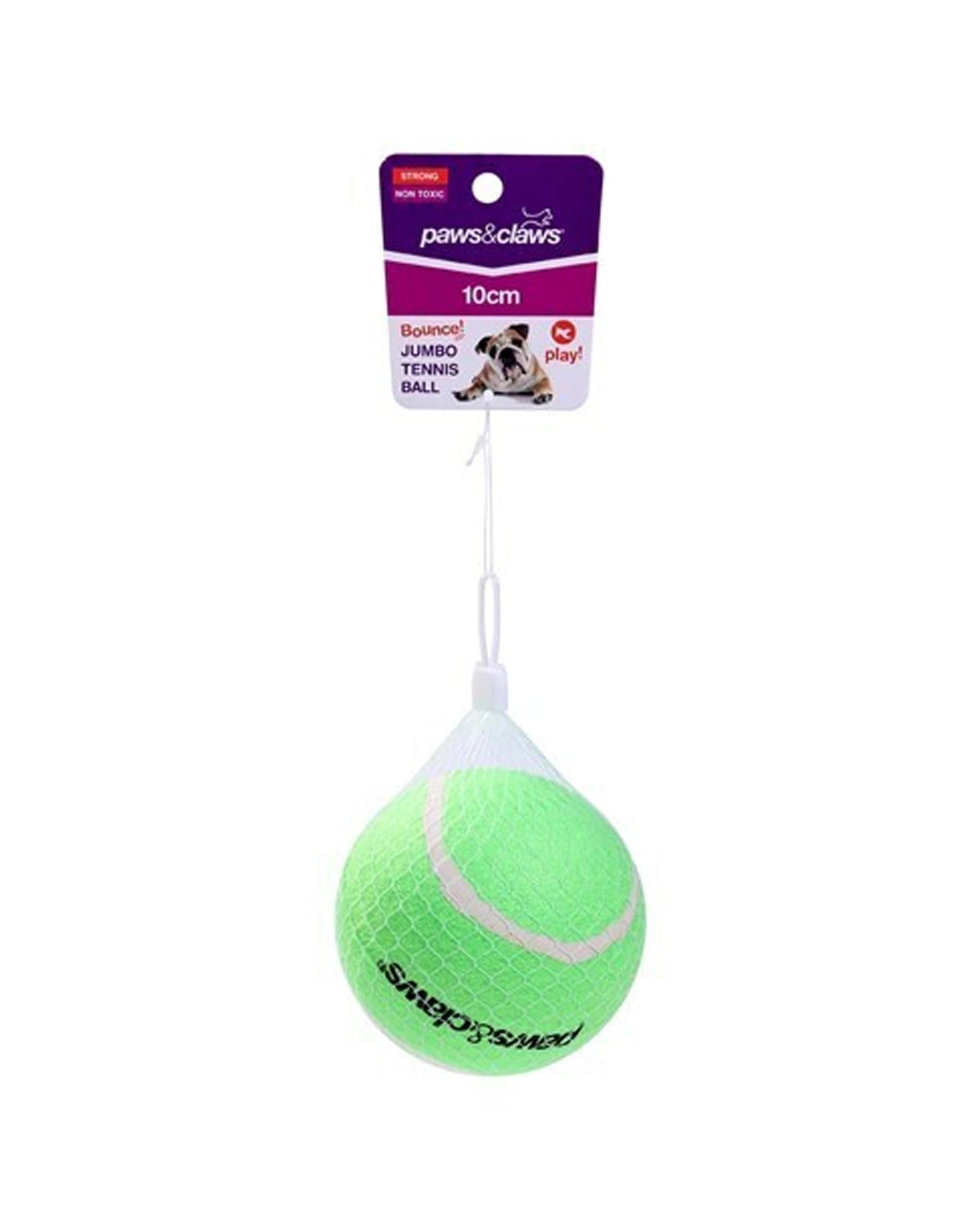 9 Paws And Claws 4pk Jumbo Tennis Ball 10cm Solid Durable Design - Multi, 9 of 9
