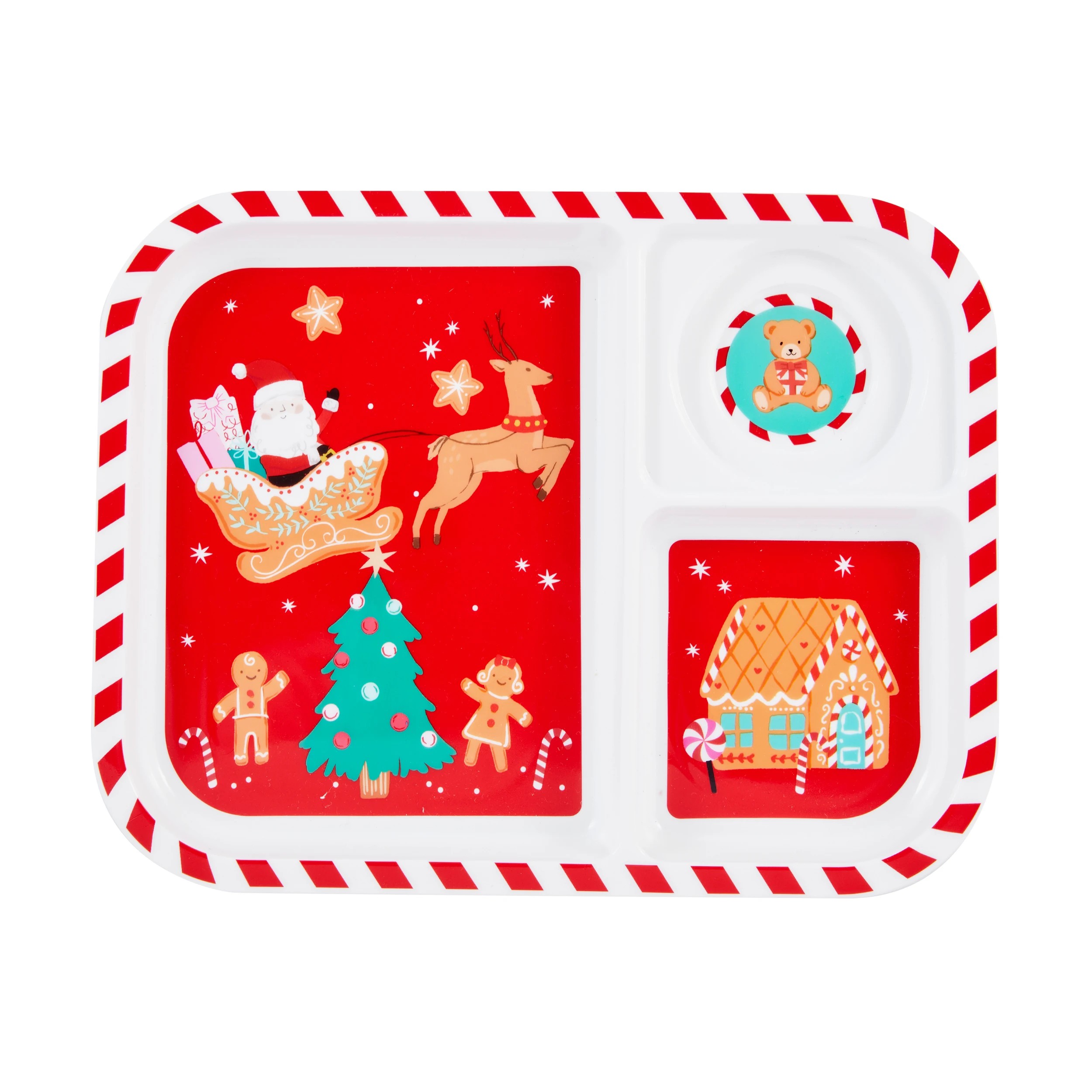 1 Christmas 3 Section Plate, 1 of 4