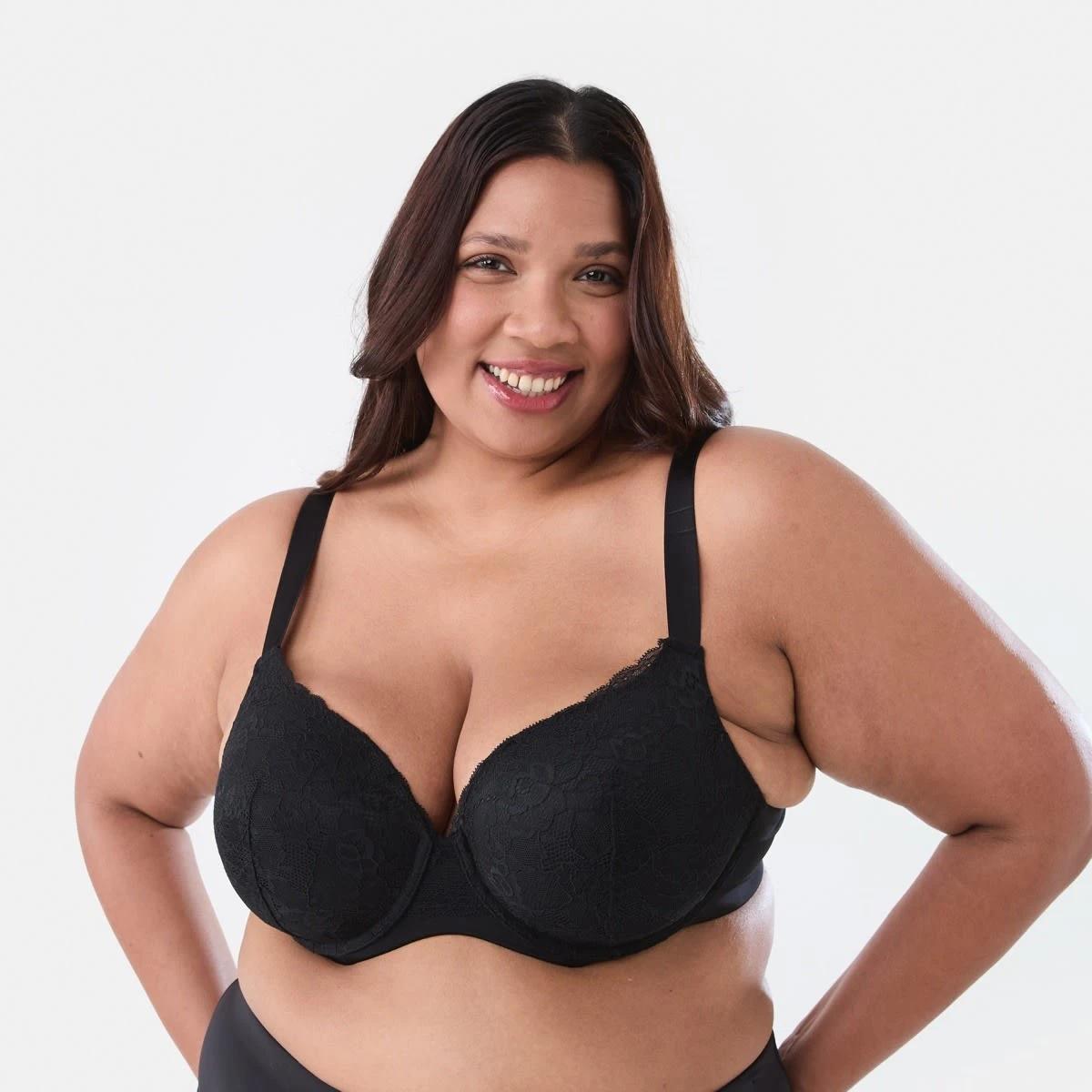 1 Full Figure Lace T-Shirt Bra BLACK, 1 of 6