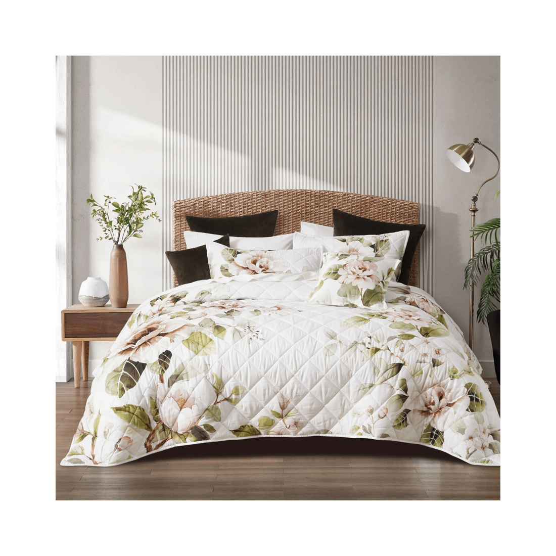 2 Bianca Bedding Rosalia Olive Polyester Quilted Coverlet Set (Super King 280 x 235 cm)
 - Super King Bed
 - green, 2 of 5