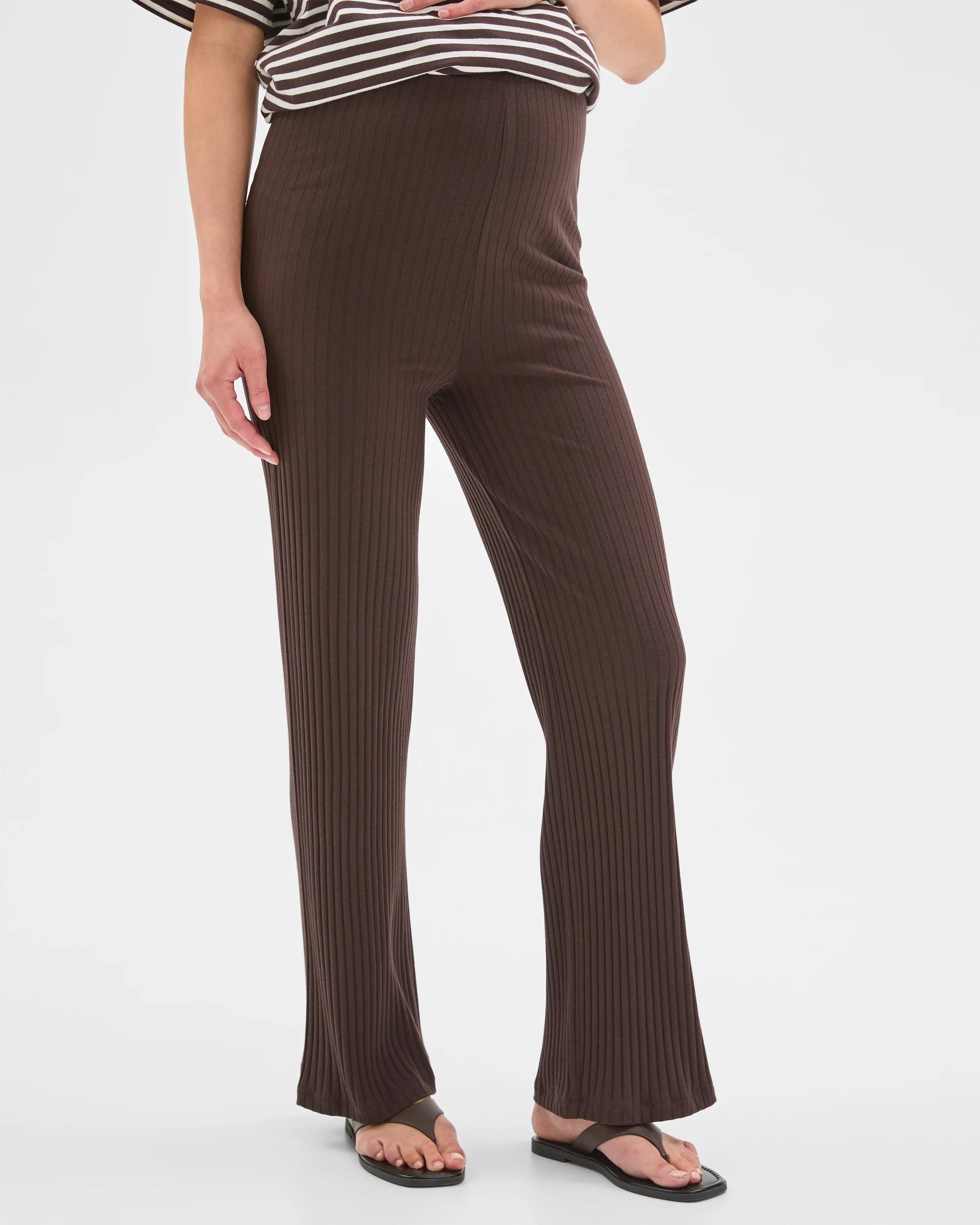 3 Target Maternity Over The Belly Rib Knit Lounge Pants BRUNETTE, 3 of 7