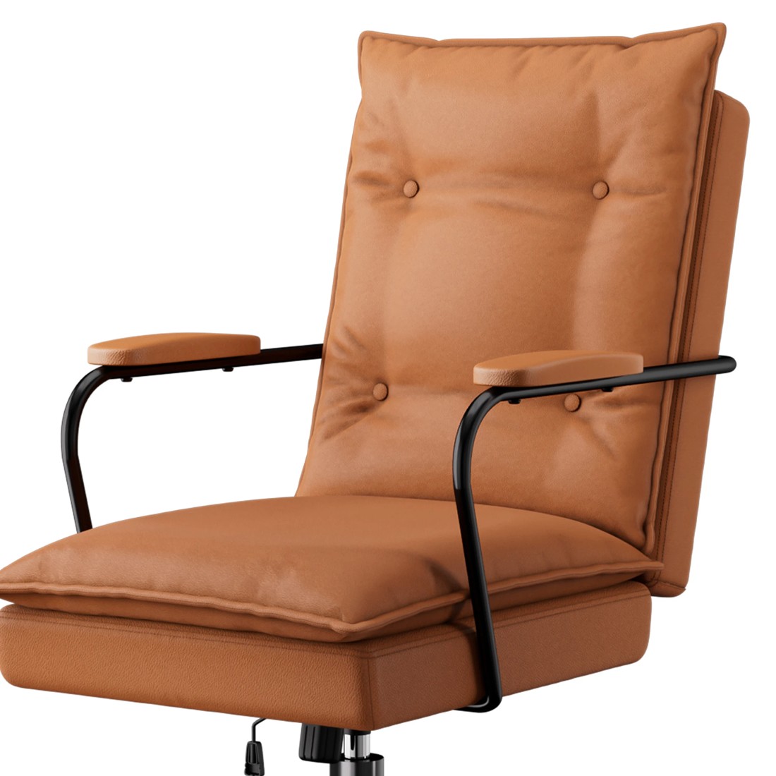 6 Levede Leather Office Chair - Brown, 6 of 7