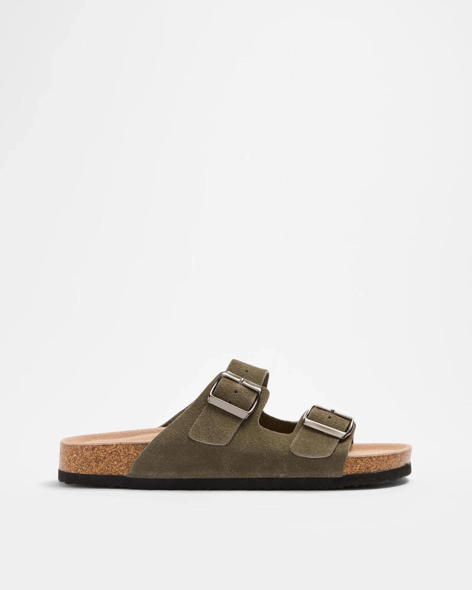 1 Target Man Mens Leather Moulded Cork Sandal - Solo KHAKI, 1 of 4