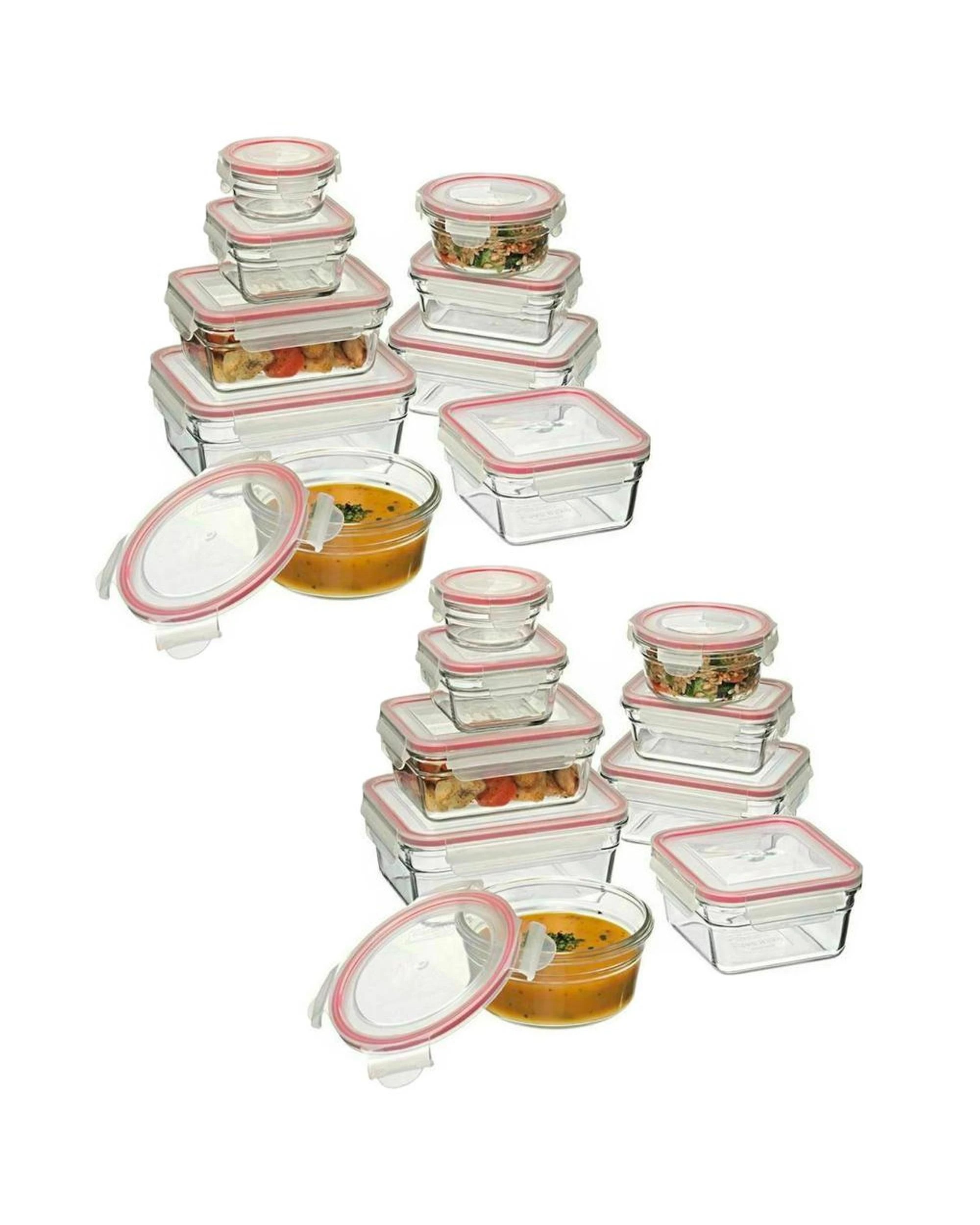 1 Glasslock Tempered Glass Oven Safe 18pc Container Set W Lid Oven, 1 of 2