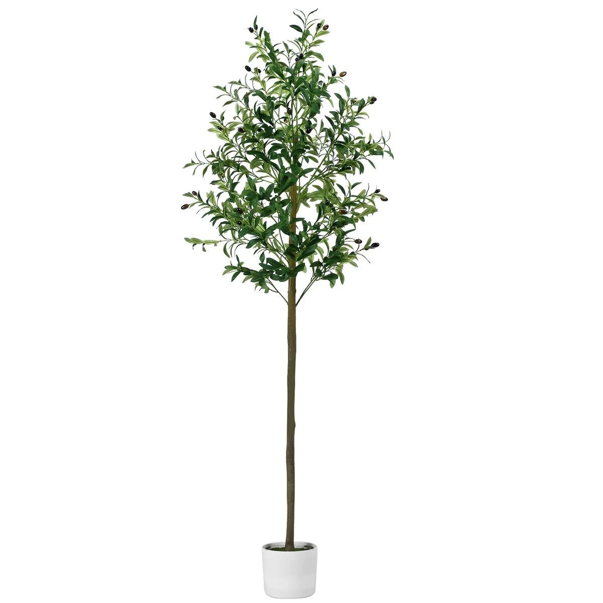 4 AUSWAY Artificial Olive Tree Plant Pot Imitation Green Fake Faux Natural, 4 of 5