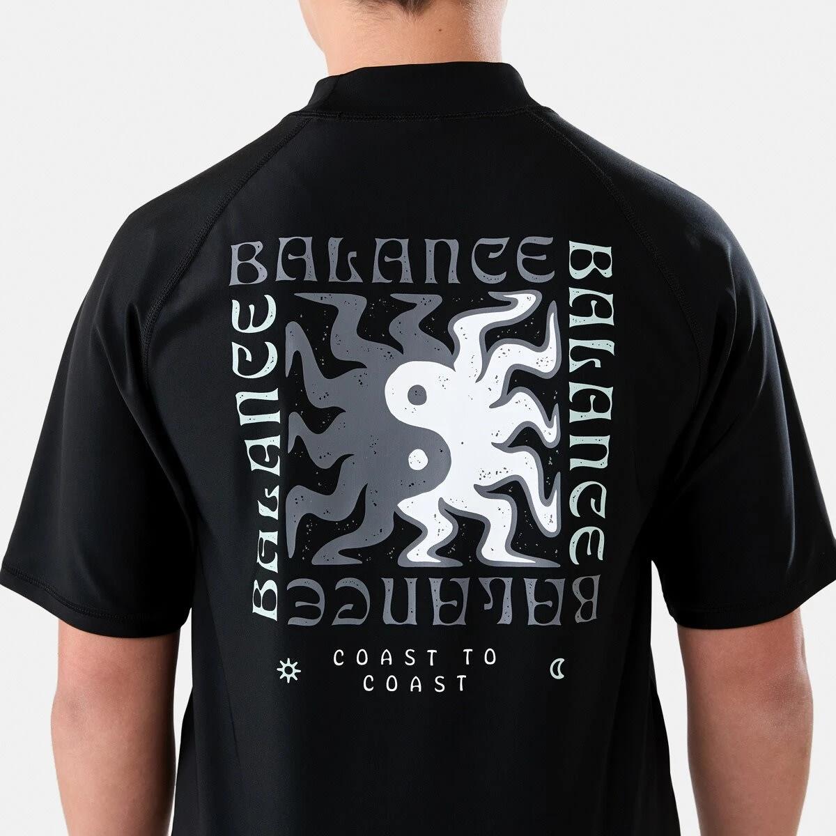 5 Short Sleeve Print Vest YING YANG SPIRAL  BLACK, 5 of 7