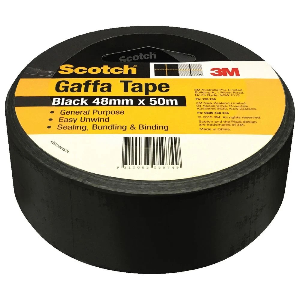 2 Scotch Gaffa Tape 48mm x 50m Black, 2 of 2