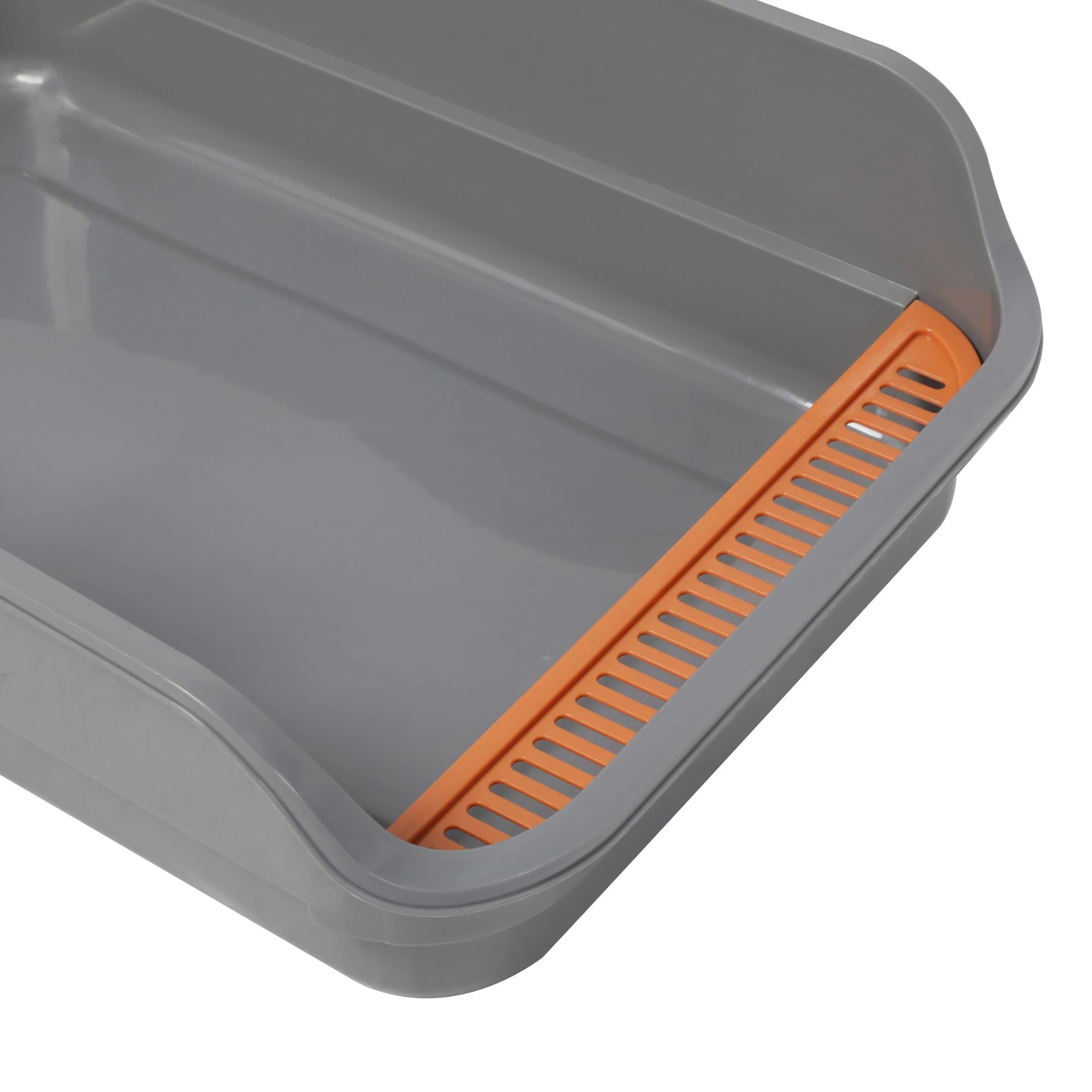 6 Pawz Large Cat Litter Box High Sided Open Top Cat Litter Tray 60cm Grey, 6 of 8