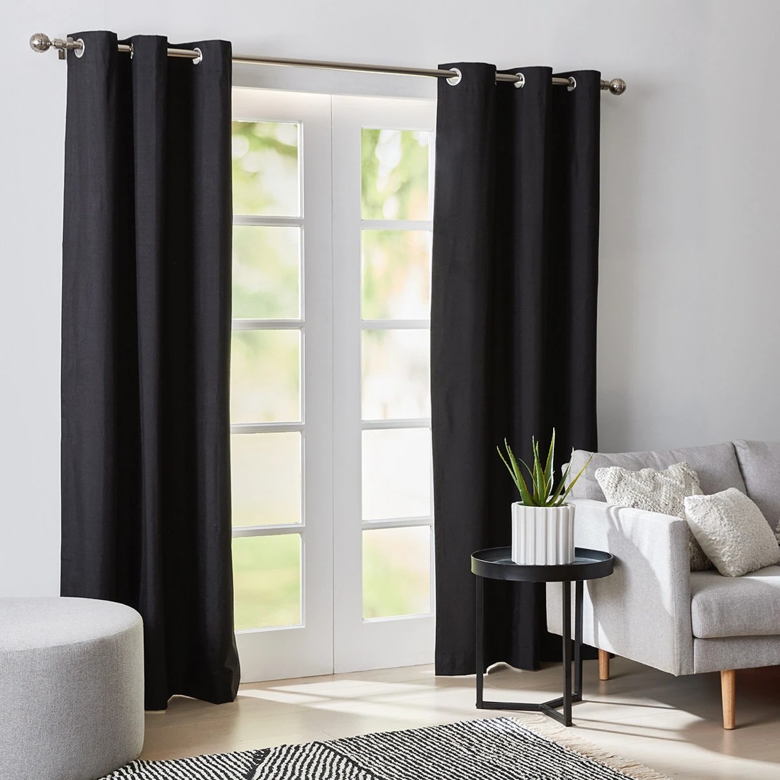6 Monaco Block Out Curtain - Black - 120cm x 213cm, 6 of 6