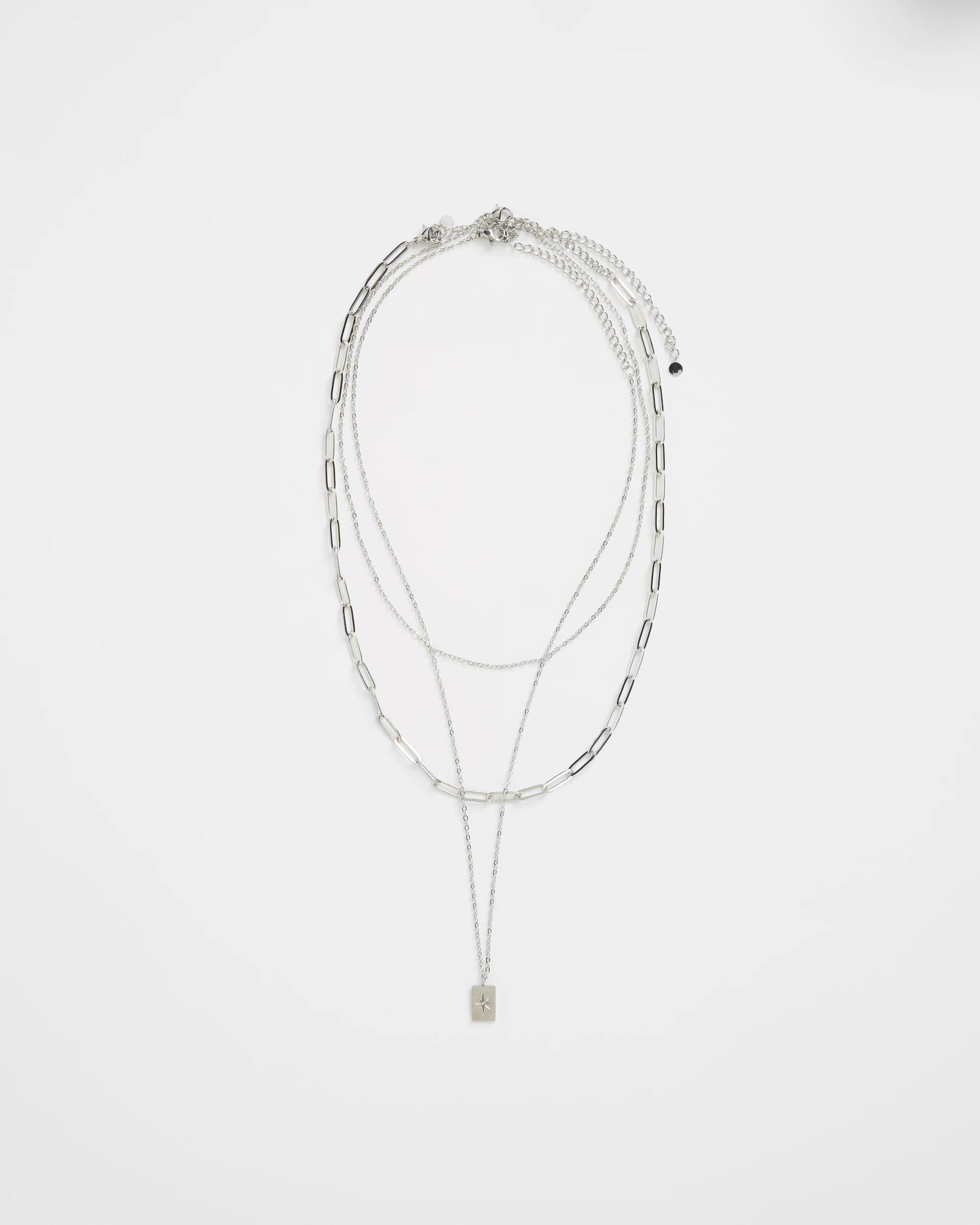 1 Target Woman Waterproof 3 Pack Pendant Necklace Set SILVER, 1 of 2