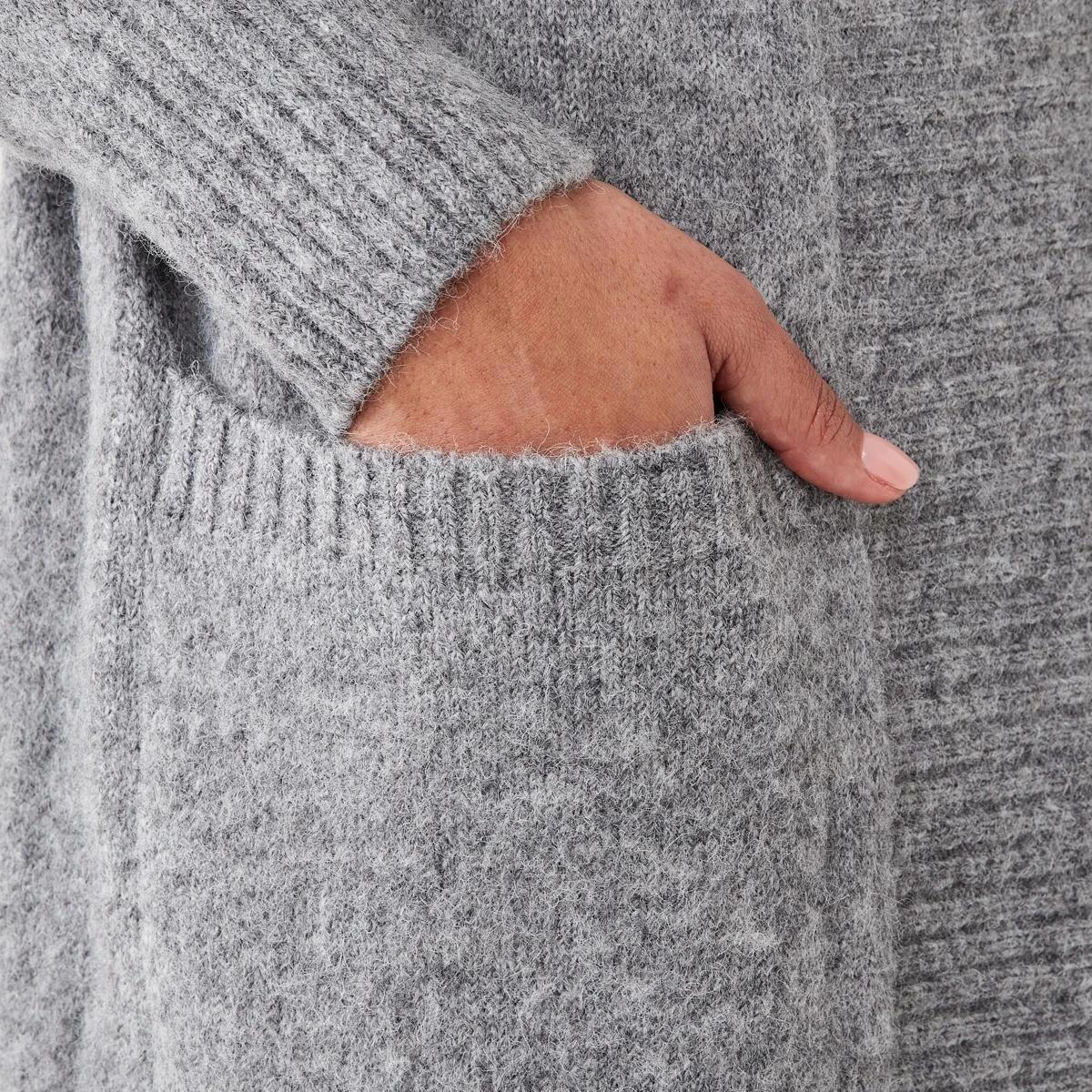 7 Longline Fluffy Cardigan Grey Marle, 7 of 7