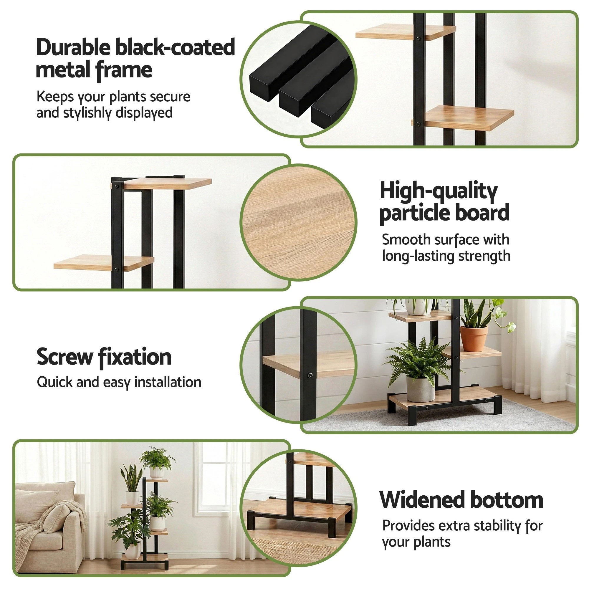 7 Artiss 4 Tiers Plant Stand Metal Flower Pots Shelf Indoor Outdoor Garden Home - Multi, 7 of 8