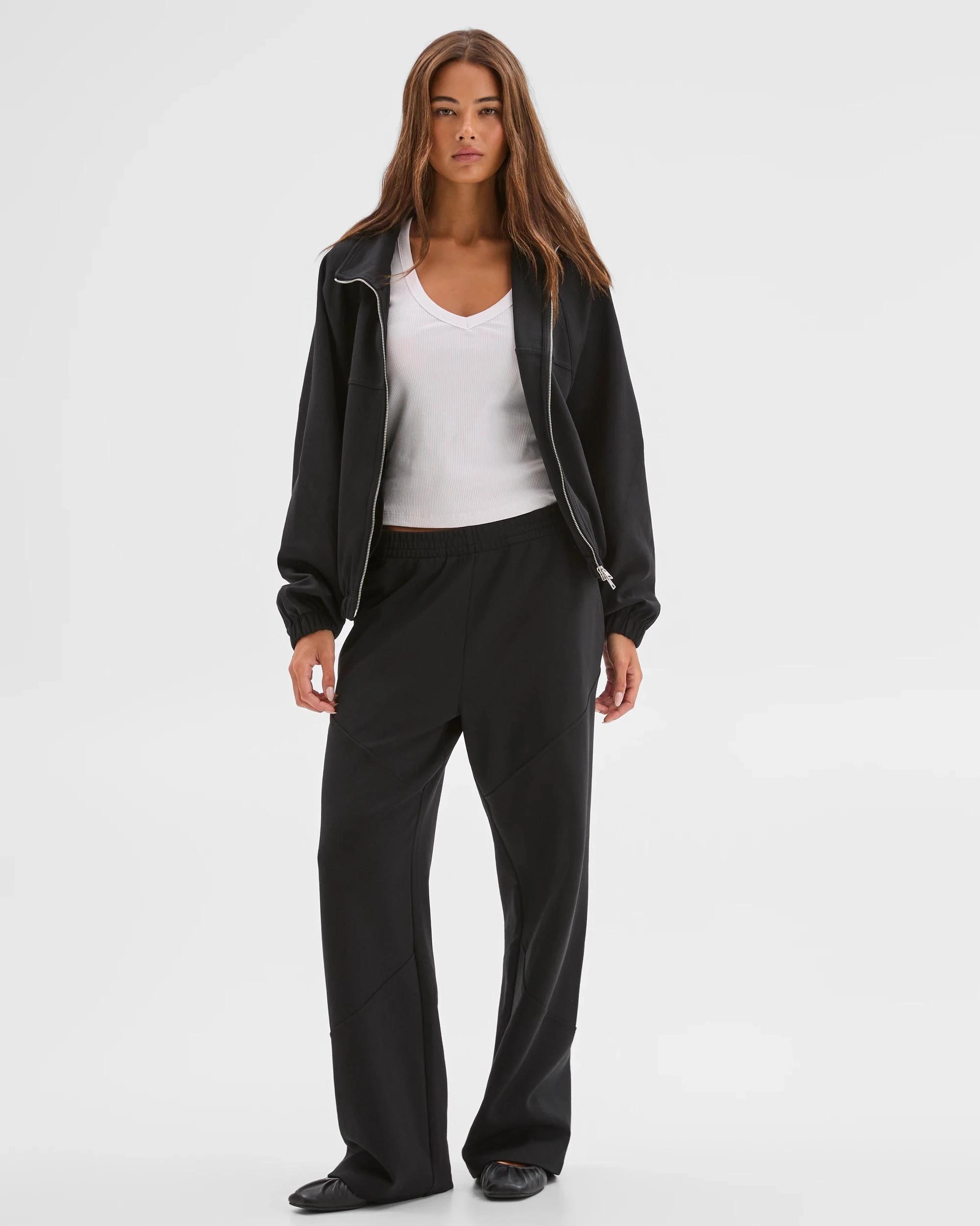 2 Lily Loves Australian Cotton Blend Zip Through Jumper BLACK, 2 of 6